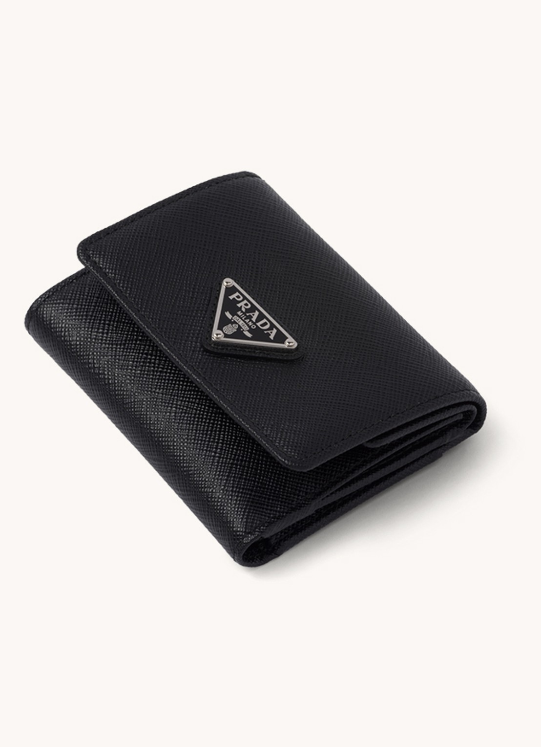 Prada Small portemonnee van leer - voorkant 2 zwart