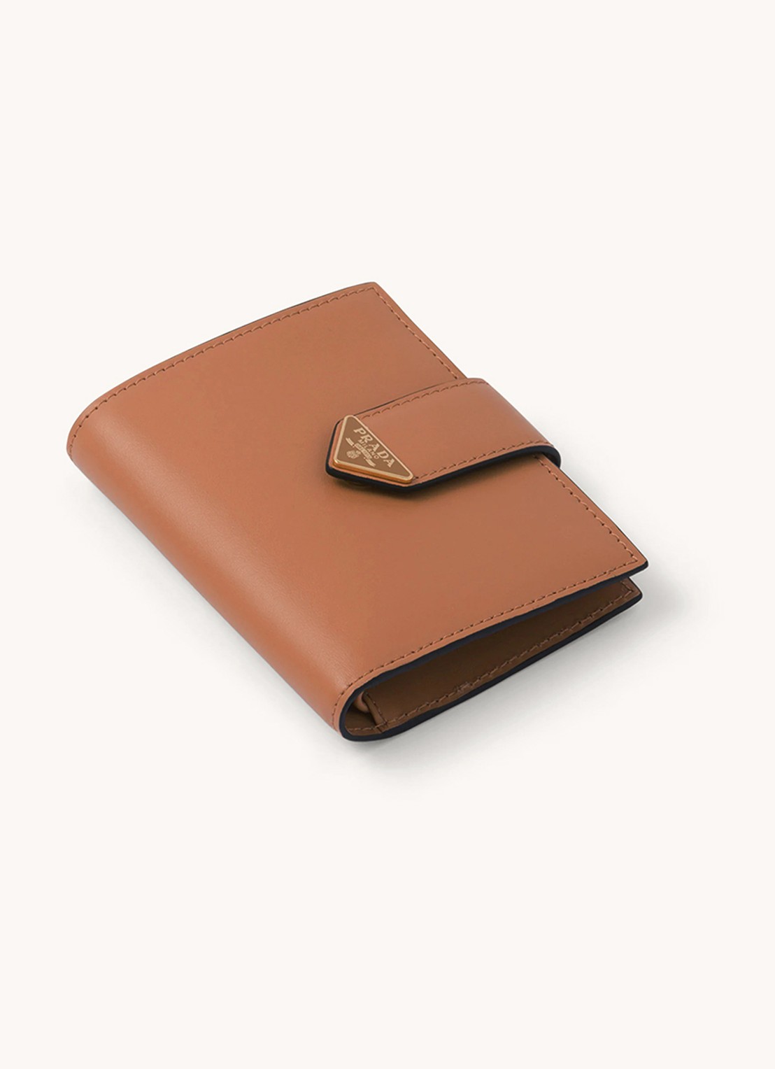 Prada Small portemonnee van leer - achterkant roestbruin