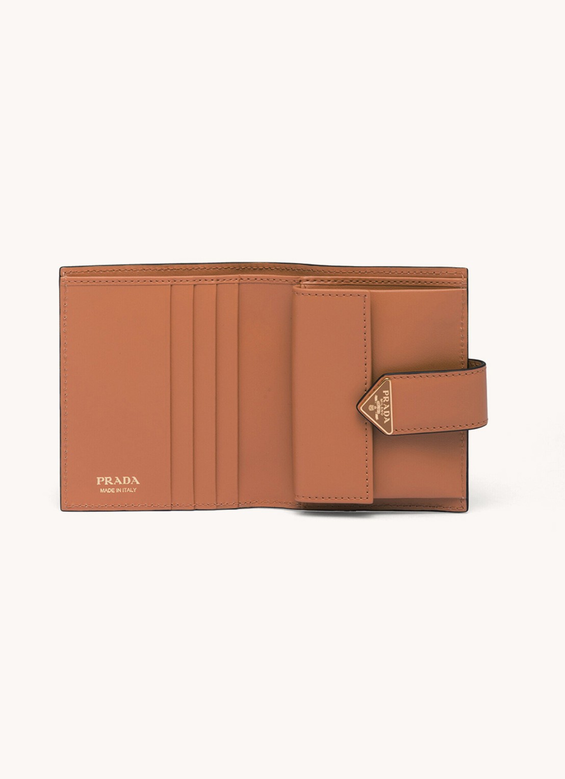Prada Small portemonnee van leer - detail 5 roestbruin
