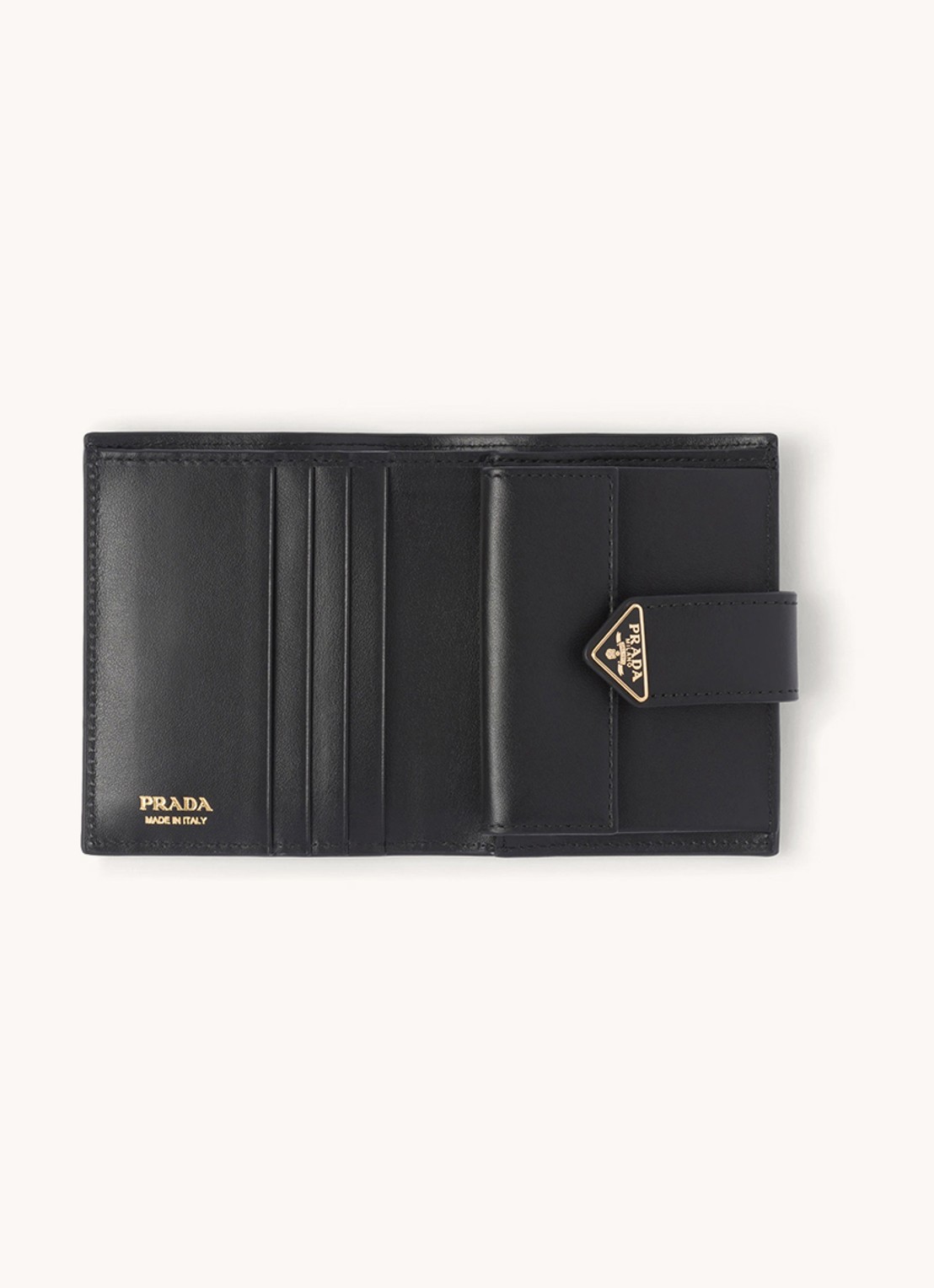 Prada Small portemonnee van leer - achterkant 3 zwart