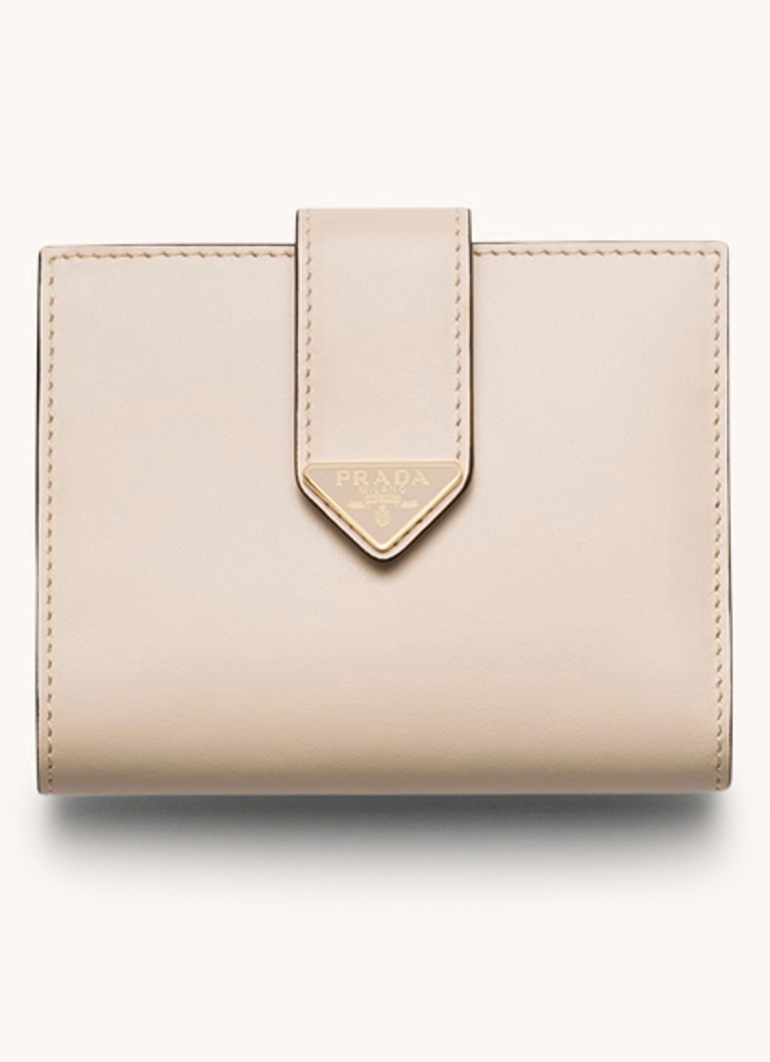 Prada Small portemonnee van leer - voorkant gebroken wit