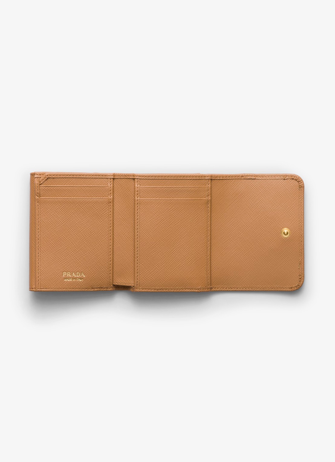 Prada Small portemonnee van leer - voorkant 2 camel