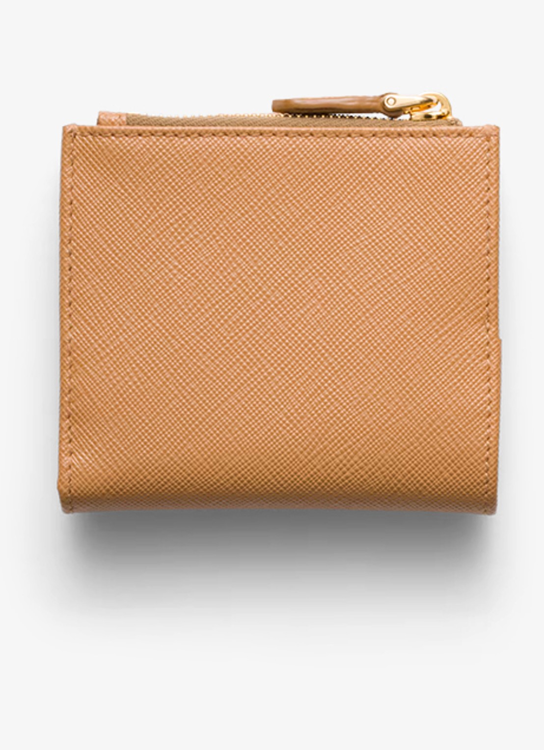Prada Small portemonnee van leer - achterkant 4 camel