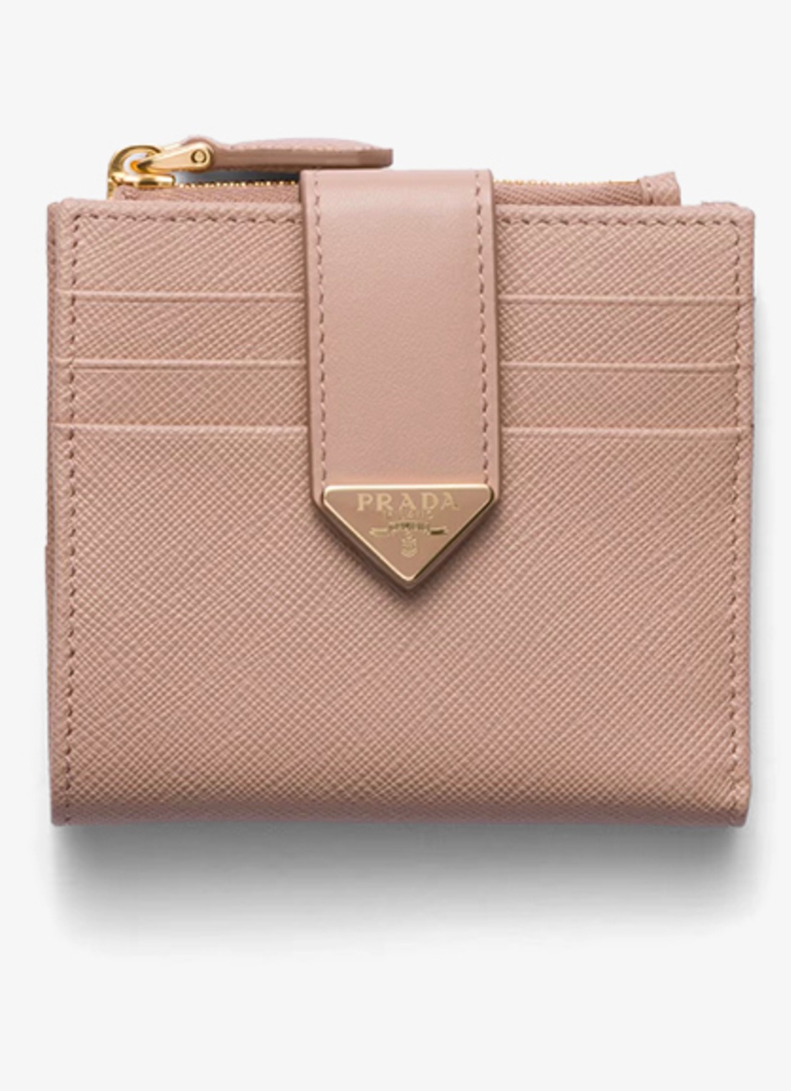 Prada Small portemonnee van leer - voorkant beige