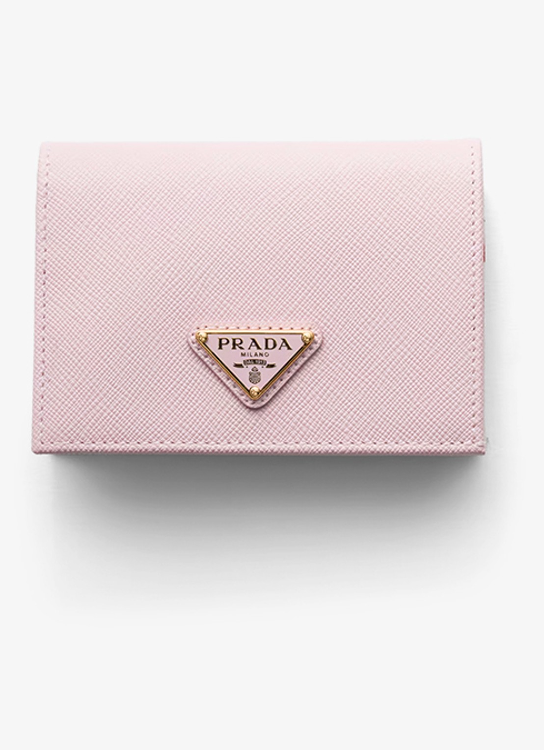 Prada Small portemonnee van leer - voorkant 2 lichtroze