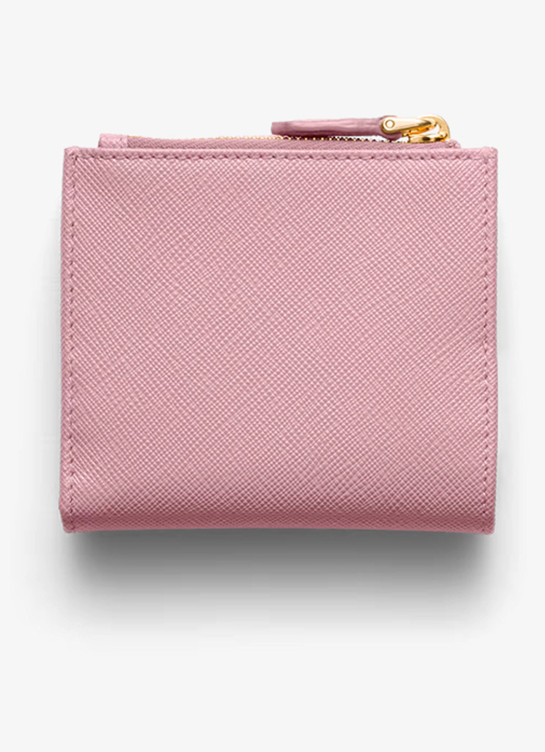 Prada Small portemonnee van leer - achterkant oudroze