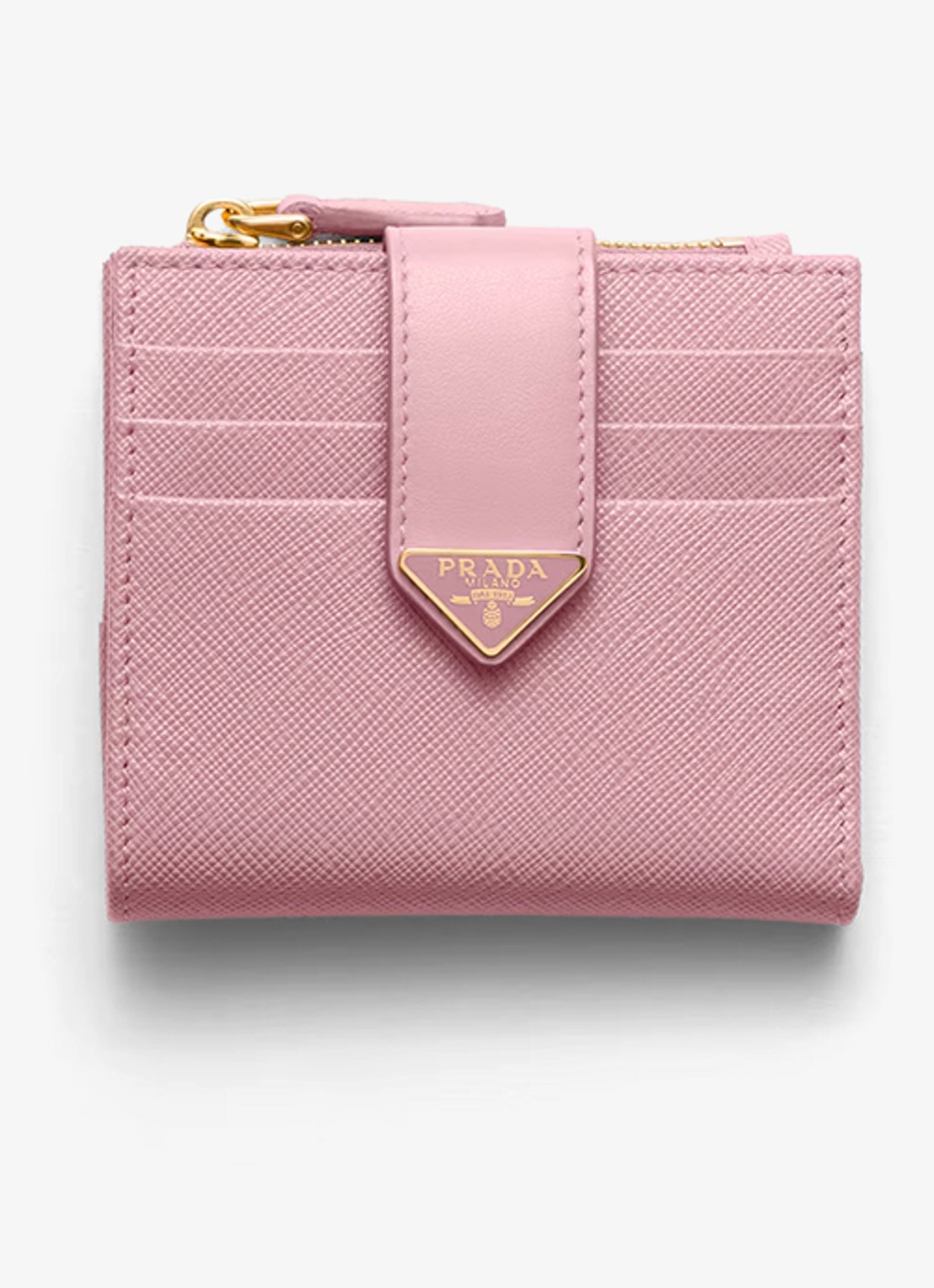 Prada Small portemonnee van leer - voorkant 3 oudroze