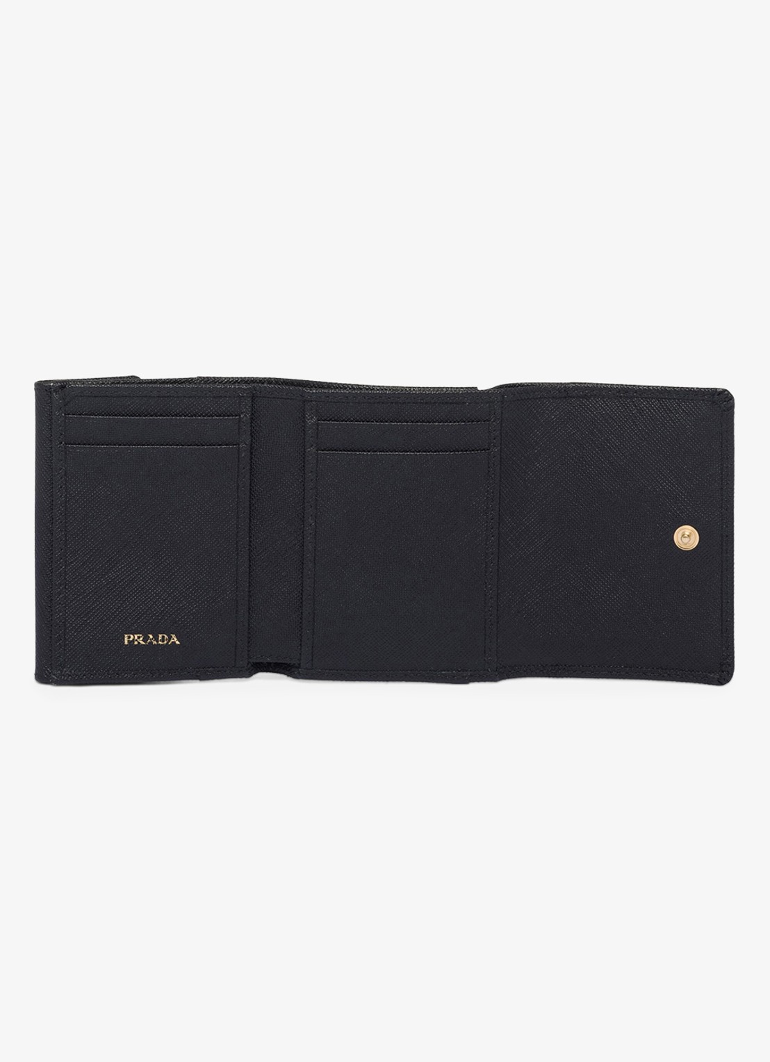 Prada Small portemonnee van leer - voorkant 2 diepzwart