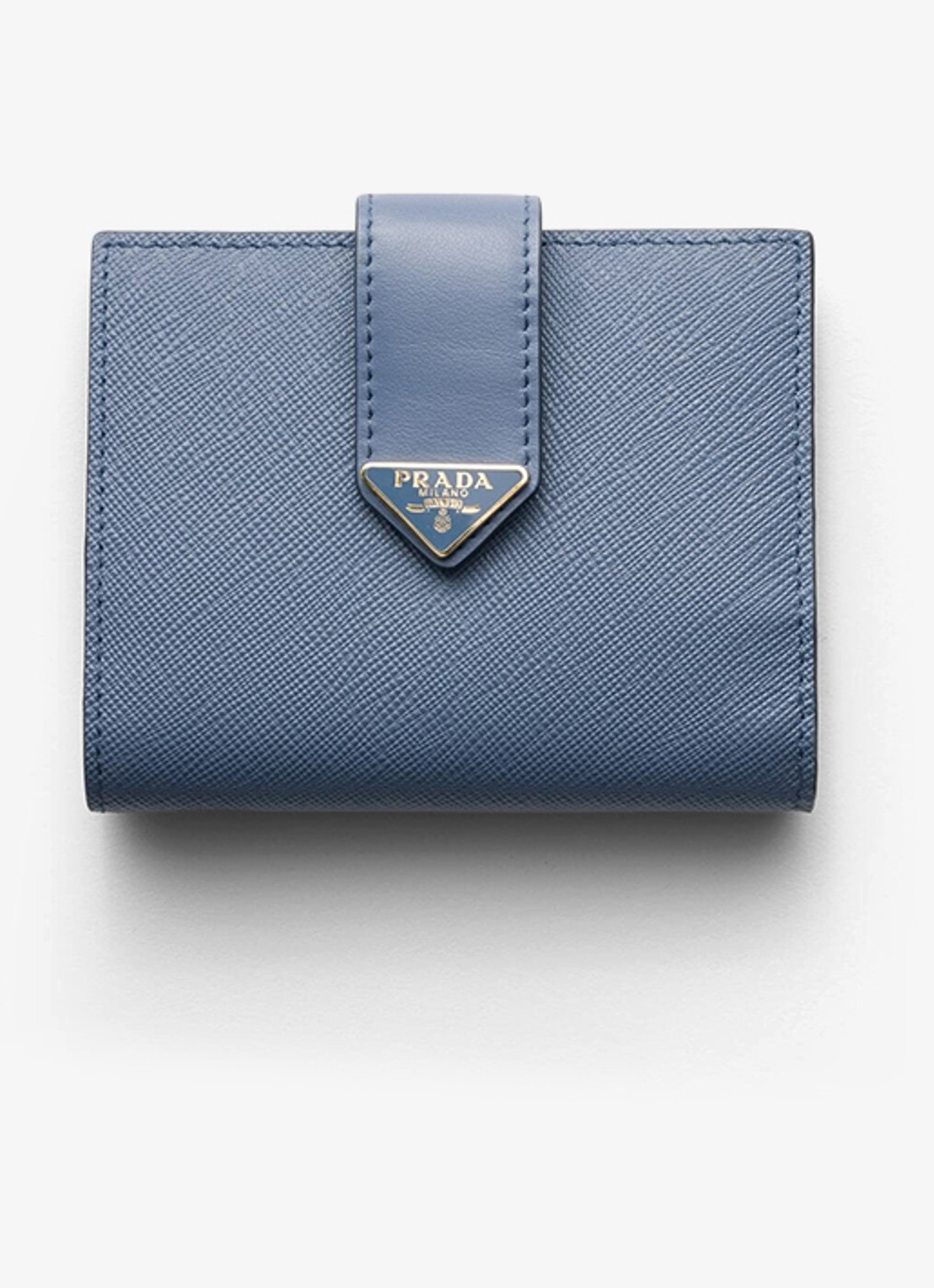 Prada Small portemonnee van leer - voorkant blauw