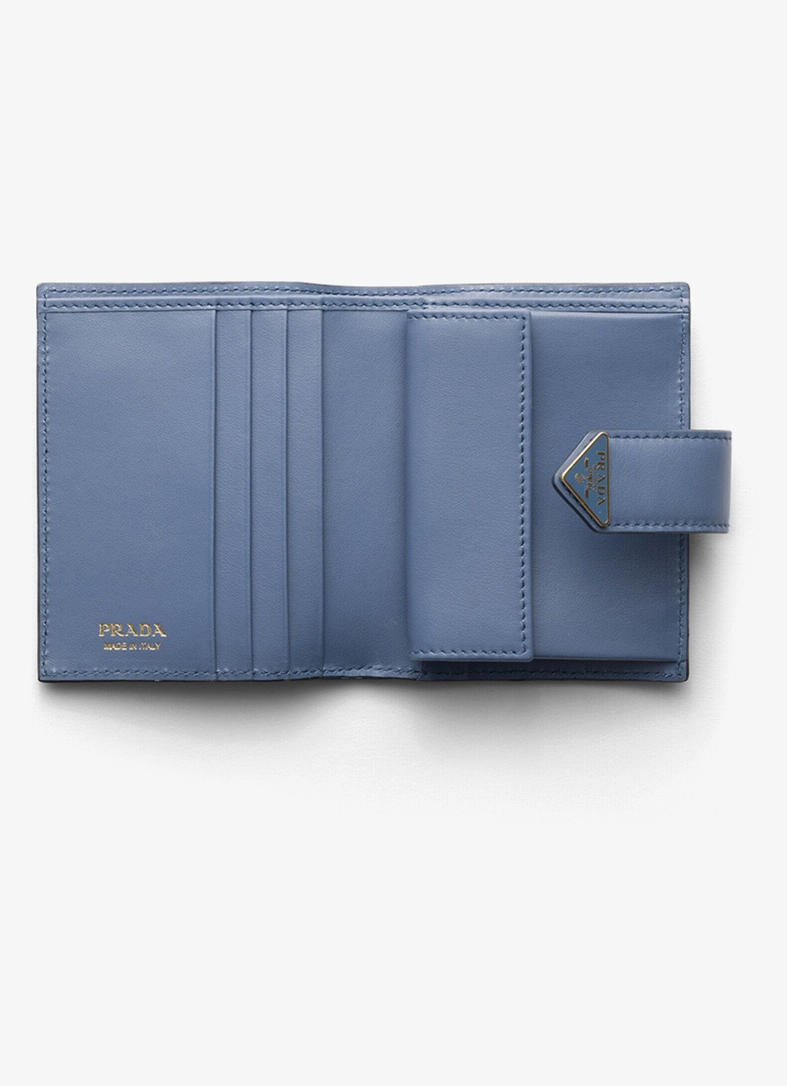 Prada Small portemonnee van leer - voorkant 2 blauw