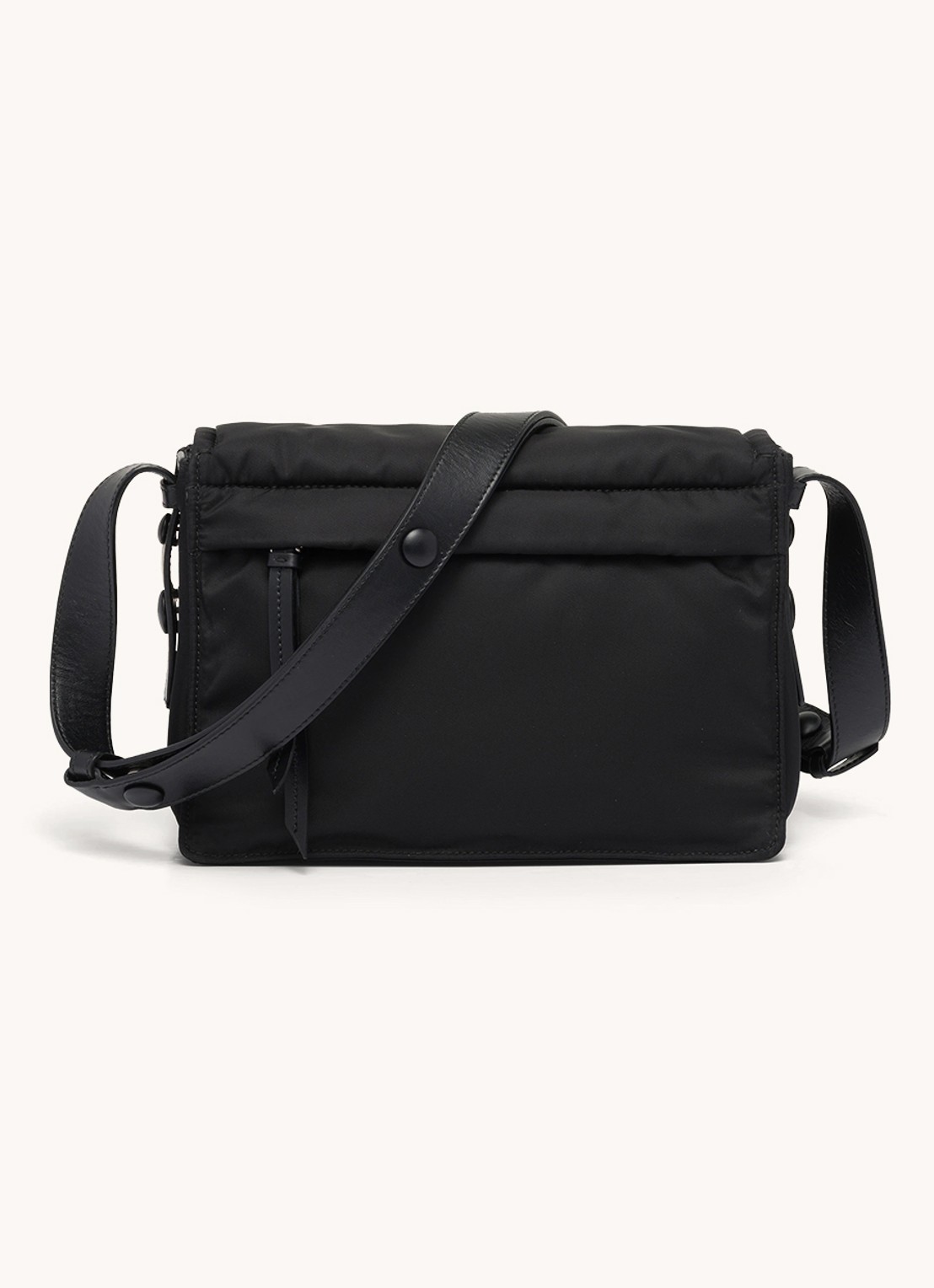 Prada Small Re-Nylon gewatteerde schoudertas met leren details - detail 2 zwart