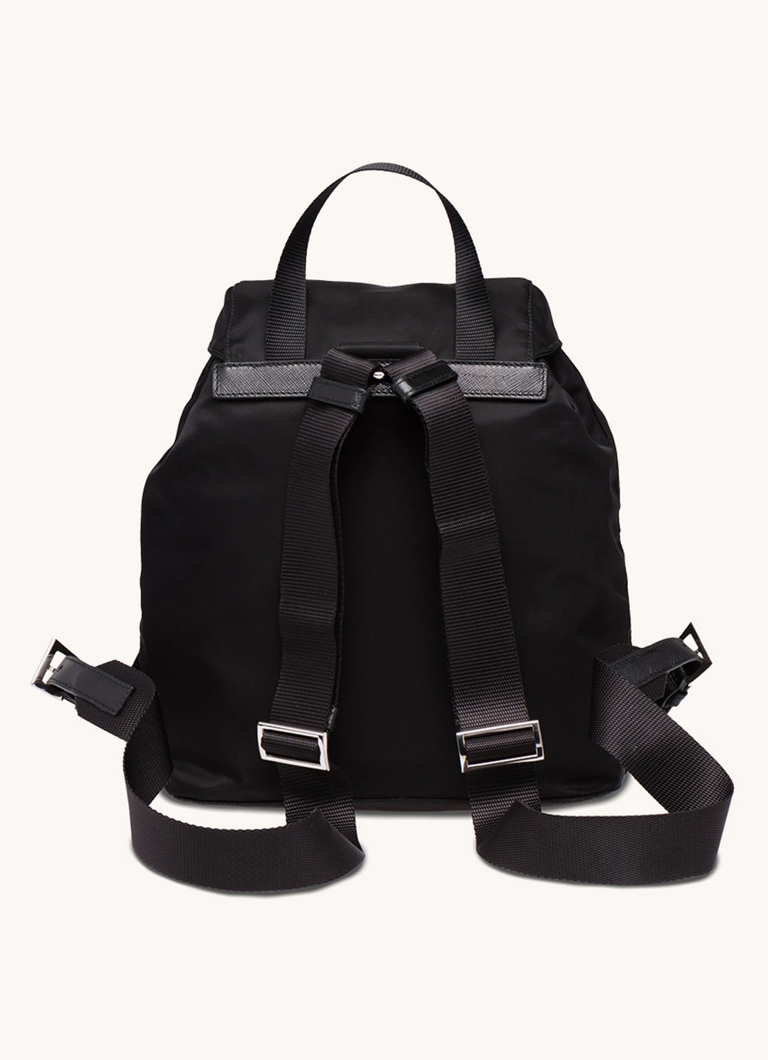 Prada Small Re-Nylon rugzak met logo - detail 2 zwart