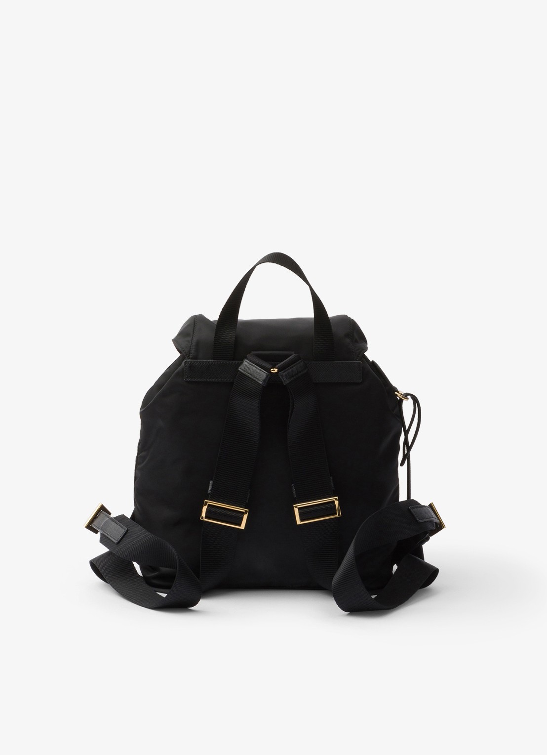 Prada Small Re-Nylon rugzak met logo - achterkant 3 diepzwart
