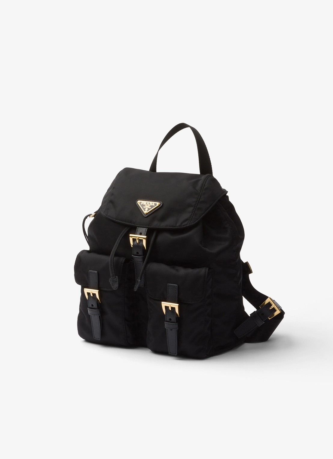 Prada Small Re-Nylon rugzak met logo - detail 4 diepzwart