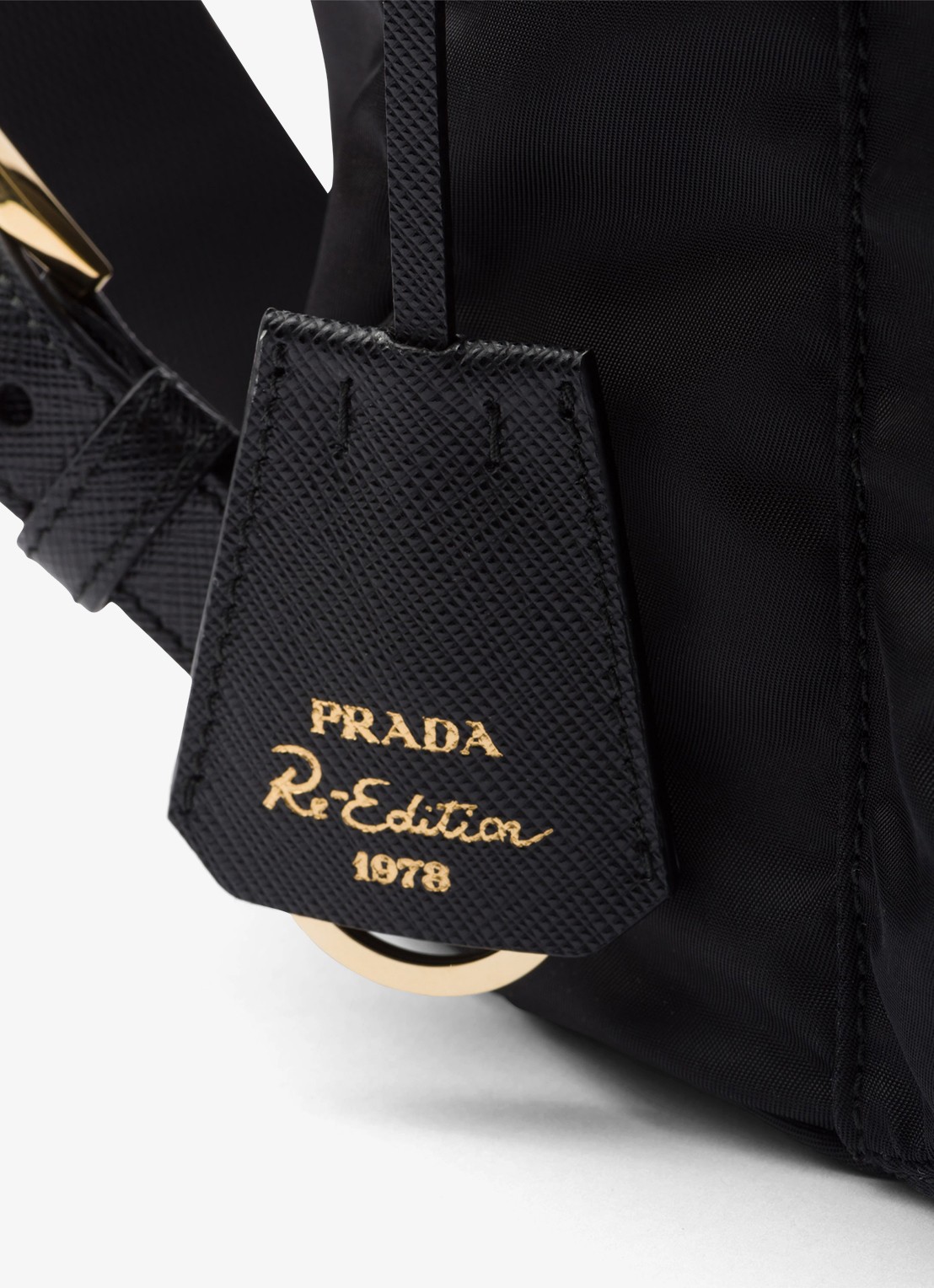 Prada Small Re-Nylon rugzak met logo - detail 7 diepzwart
