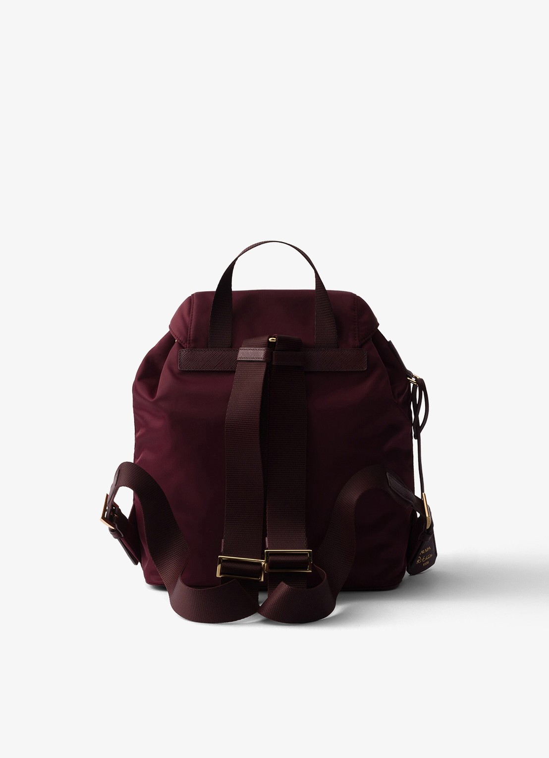 Prada Small Re-Nylon rugzak met logo - achterkant 3 bordeauxrood
