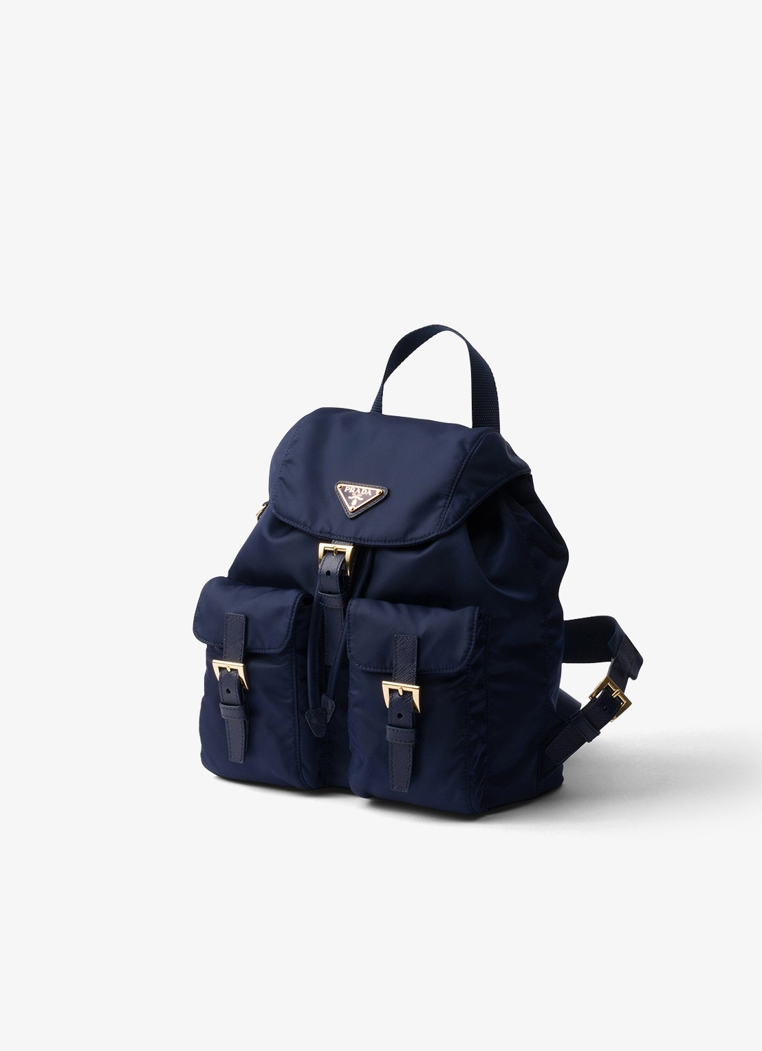 Prada Small Re-Nylon rugzak met logo - voorkant 5 donkerblauw