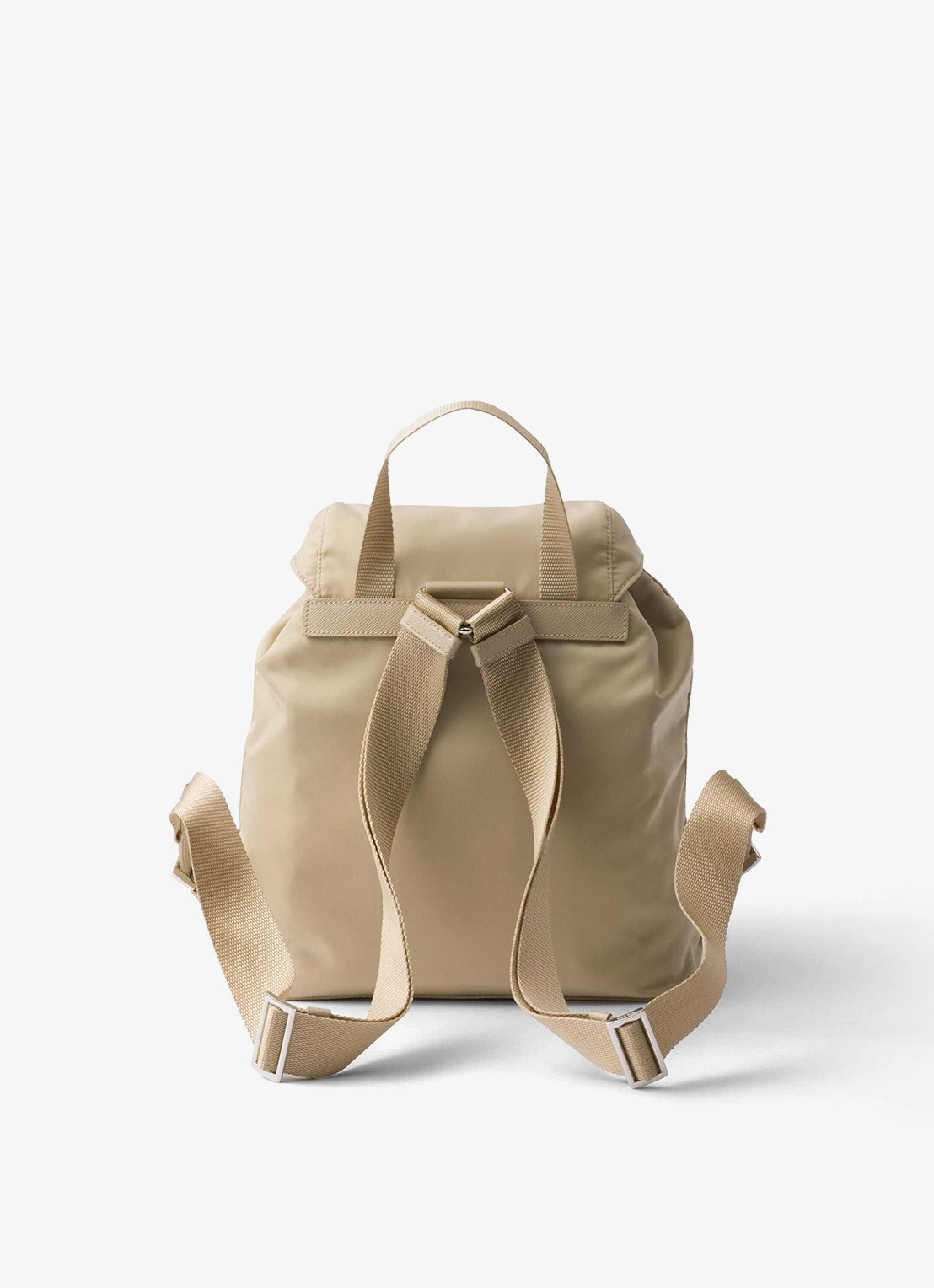 Prada Small Re-Nylon rugzak met logo - achterkant beige