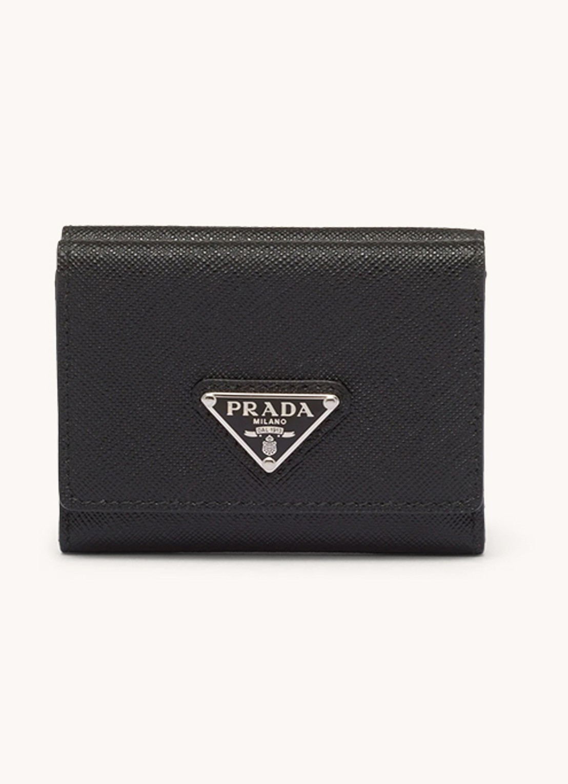 Prada Small Saffiano leather wallet - voorkant zwart
