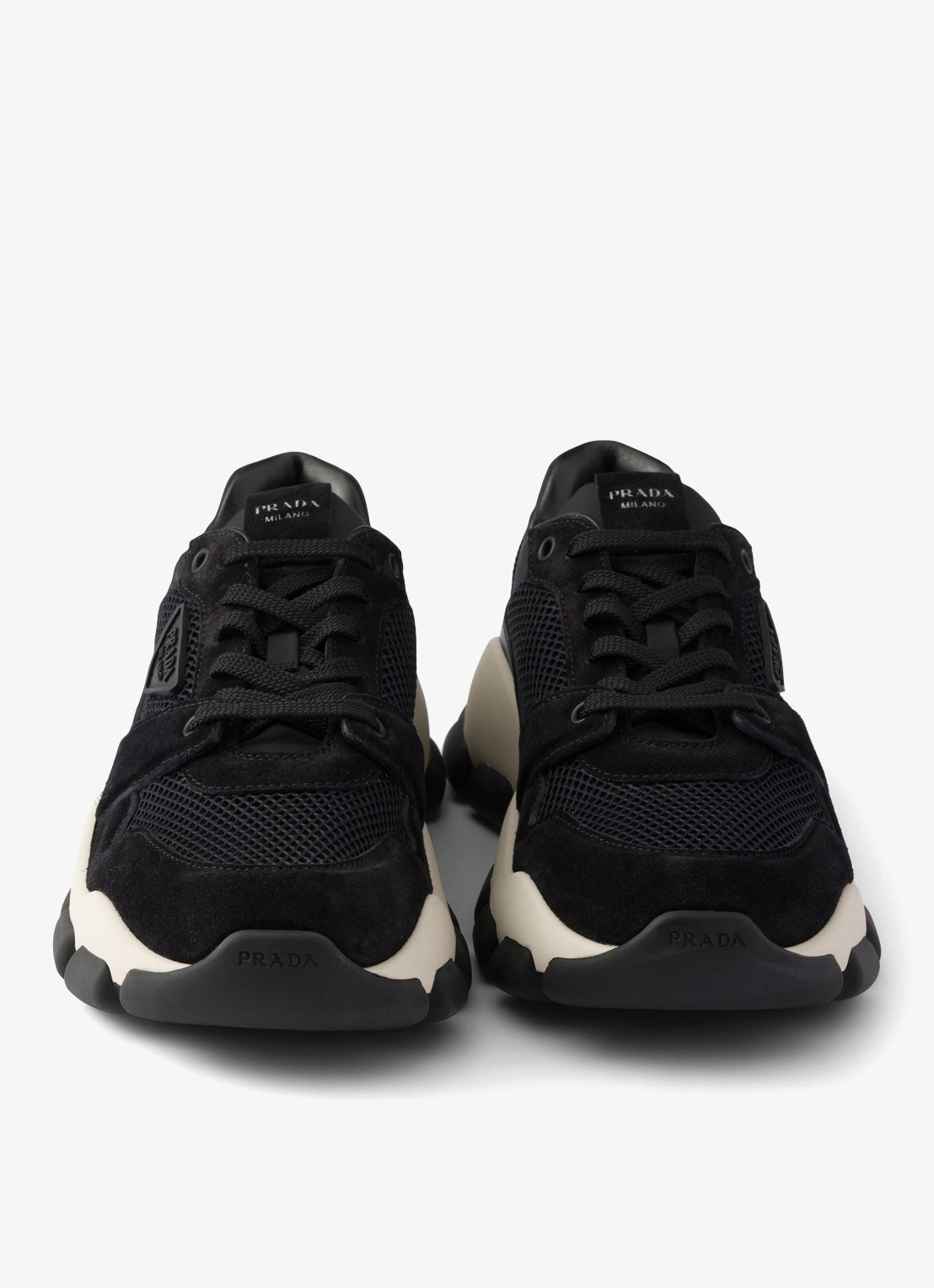Prada Sneaker met suède details - detail 5 zwart