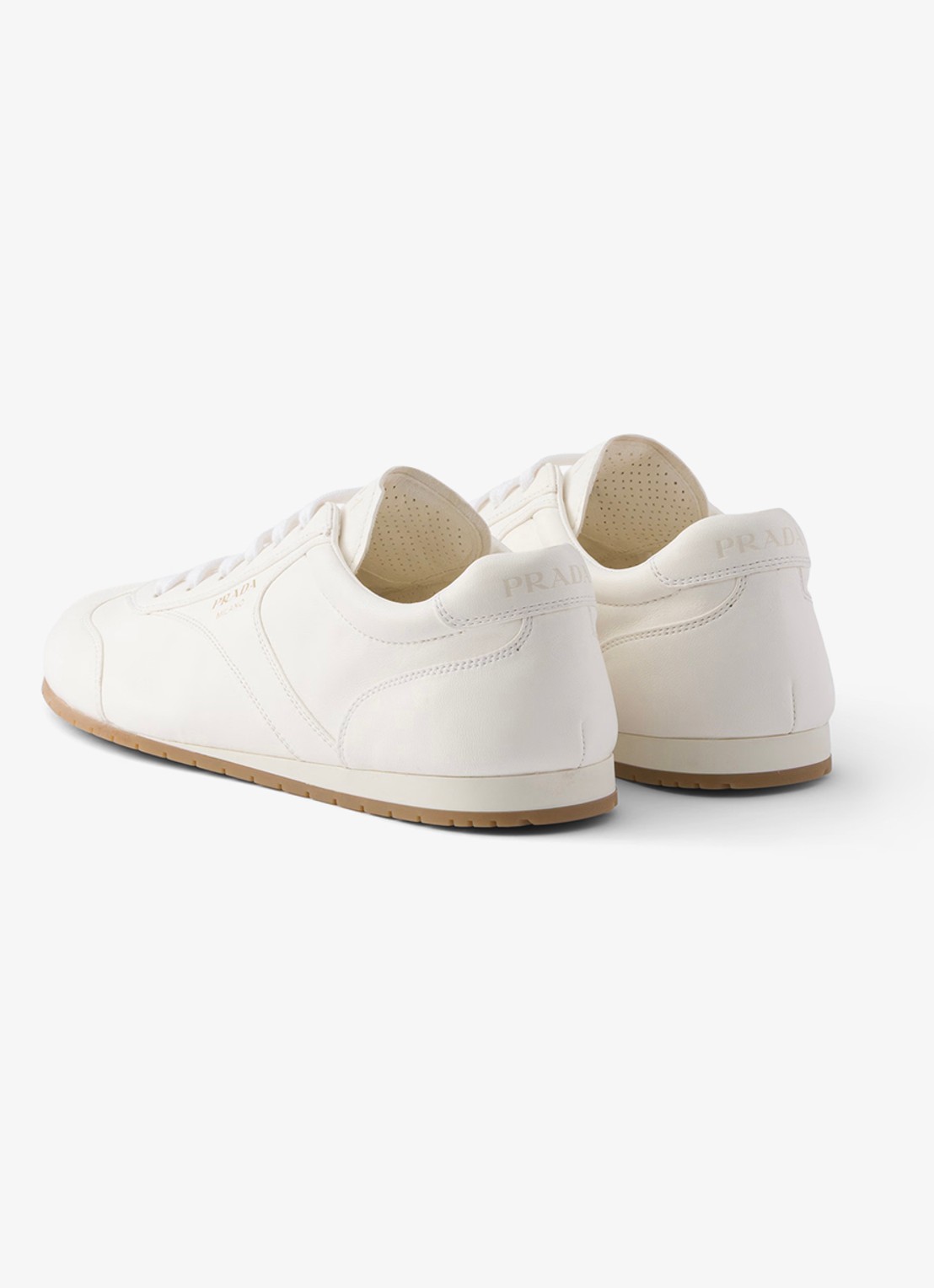 Prada Sneaker van leer - achterkant gebroken wit