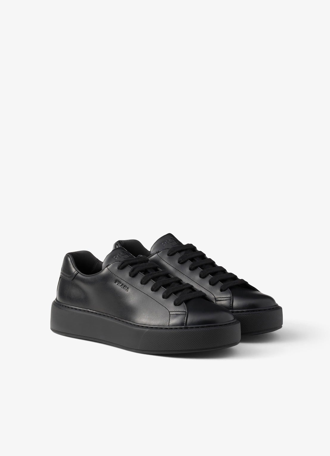Prada Sneaker van leer - voorkant 5 zwart