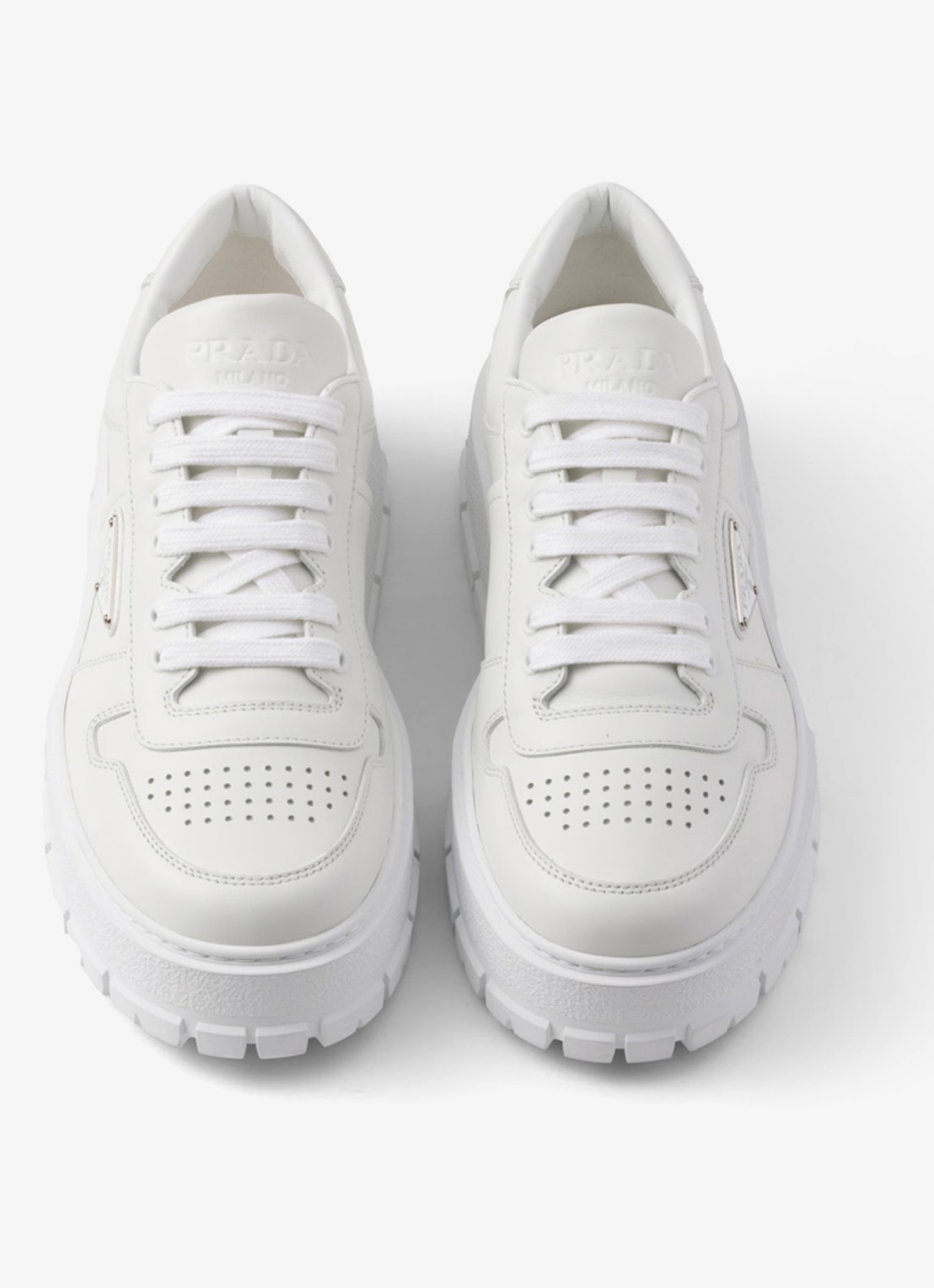 Prada Sneaker van leer - detail wit