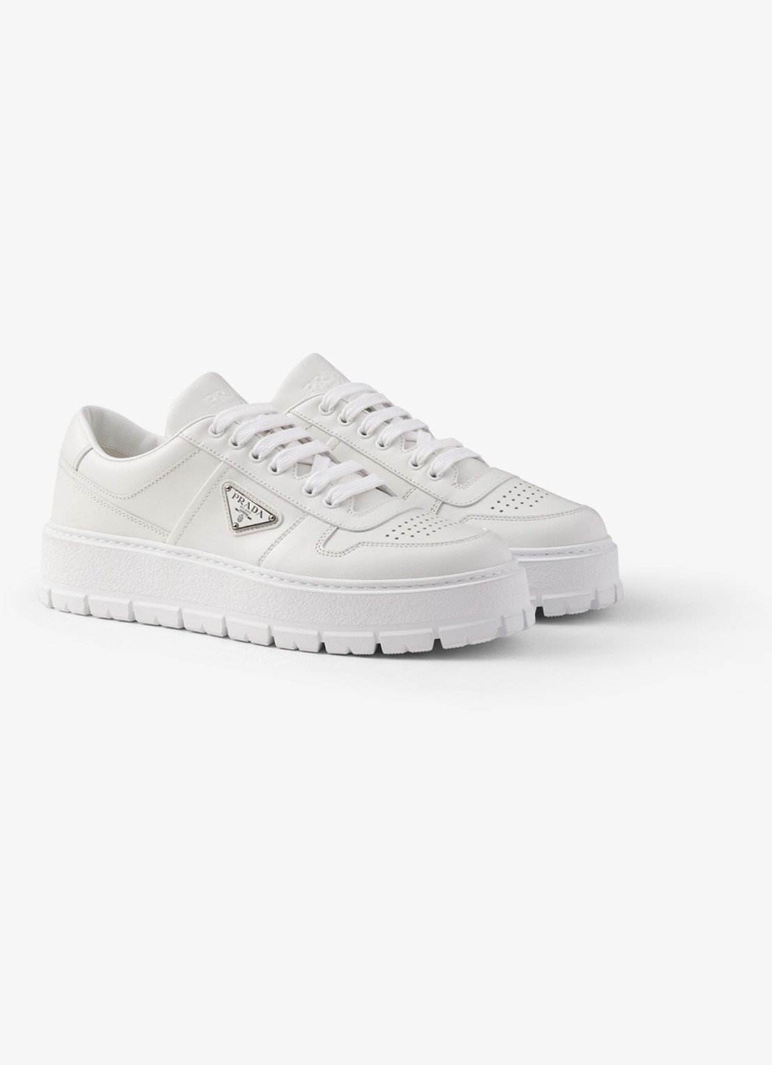 Prada Sneaker van leer - voorkant wit