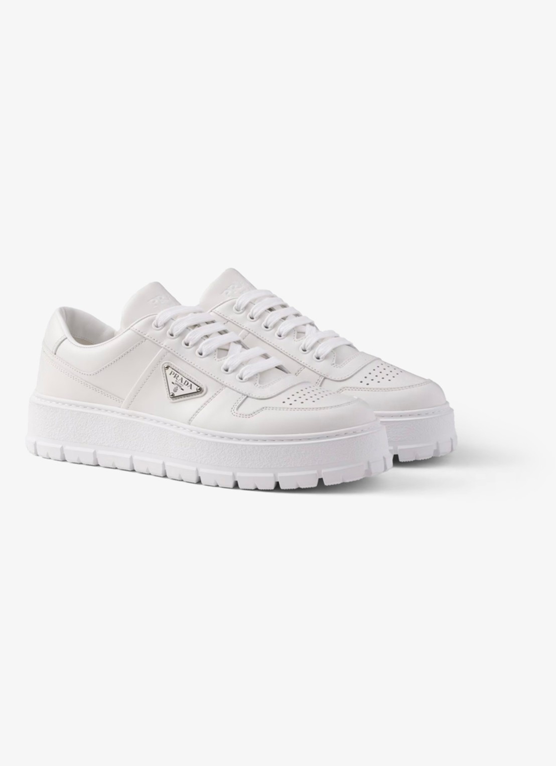 Prada Sneaker van leer - voorkant 6 wit