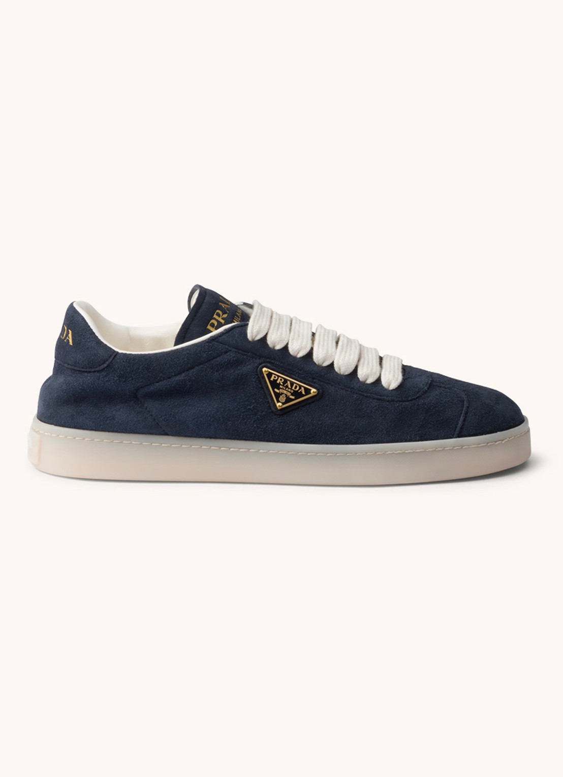 Prada Sneaker van suède - voorkant 3 donkerblauw