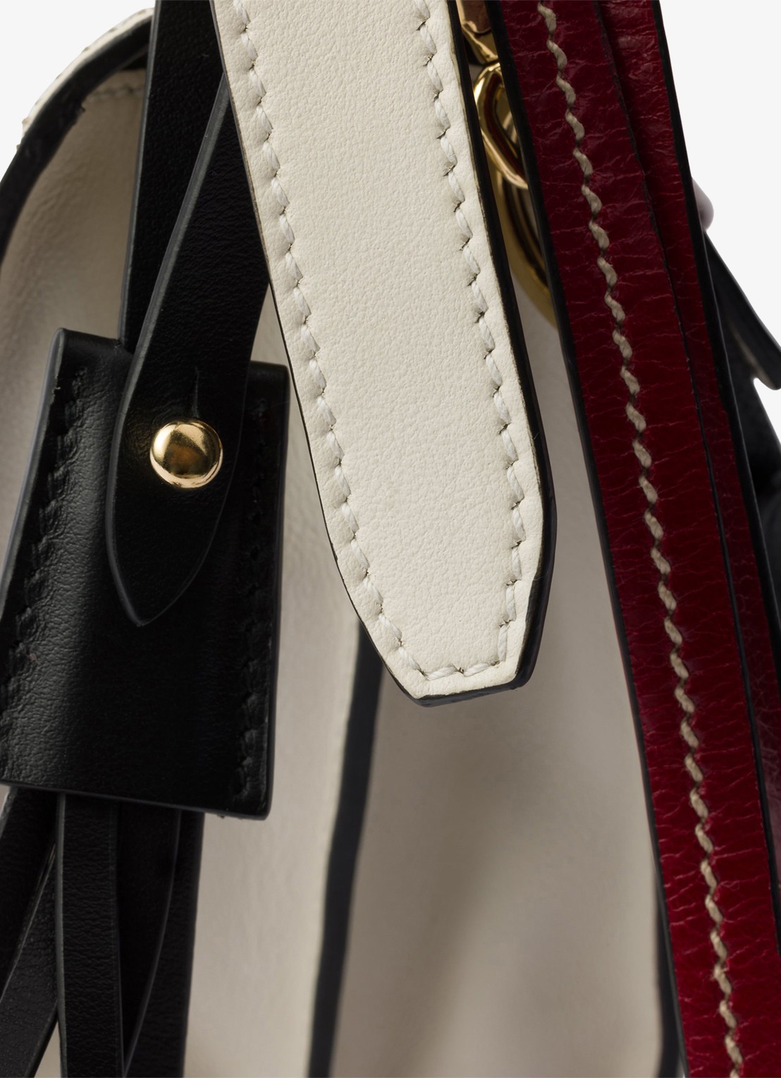 Prada Soft Sound Small schoudertas van leer - detail 6 gebroken wit