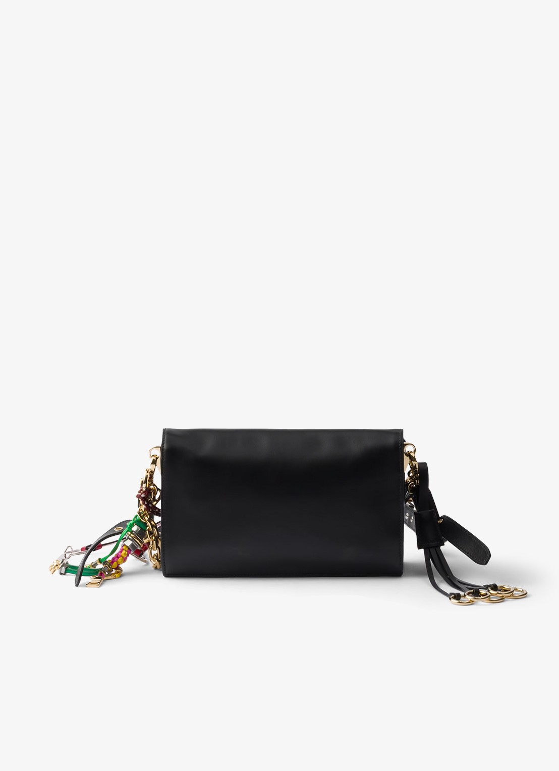 Prada Soft Sound Small schoudertas van leer - achterkant 7 zwart