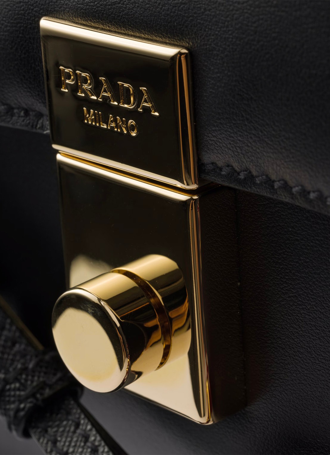 Prada Soft Sound Small schoudertas van leer - detail 3 zwart