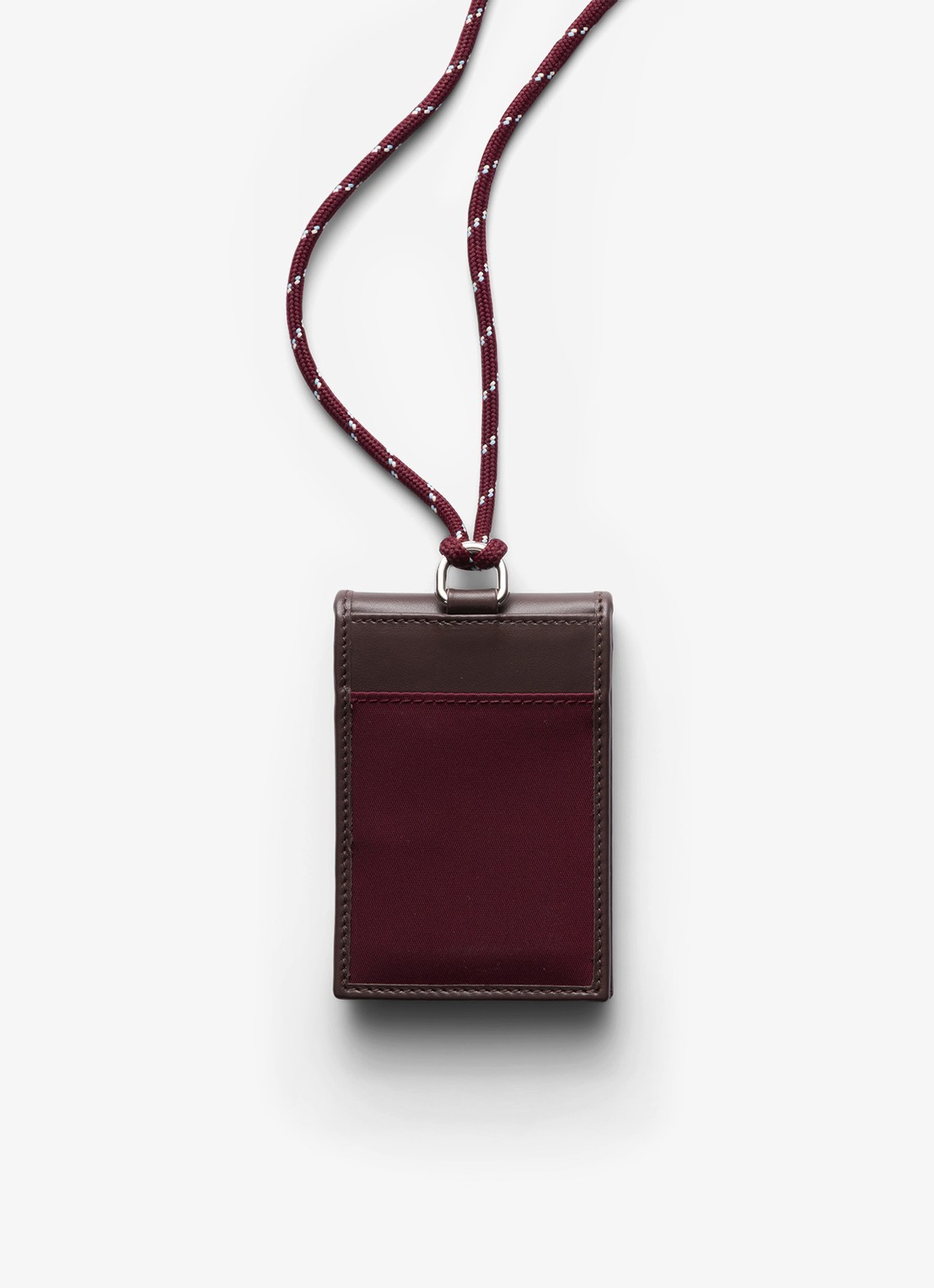 Prada Speedrock Re-Nylon pasjeshouder van leer met contrast - achterkant 4 bordeauxrood