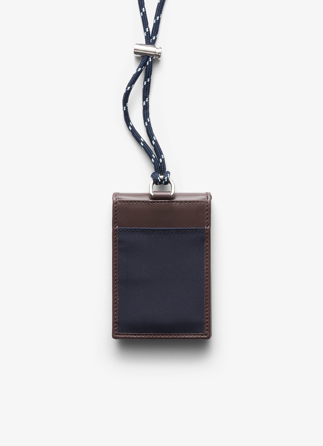 Prada Speedrock Re-Nylon pasjeshouder van leer met contrast - achterkant 4 donkerblauw