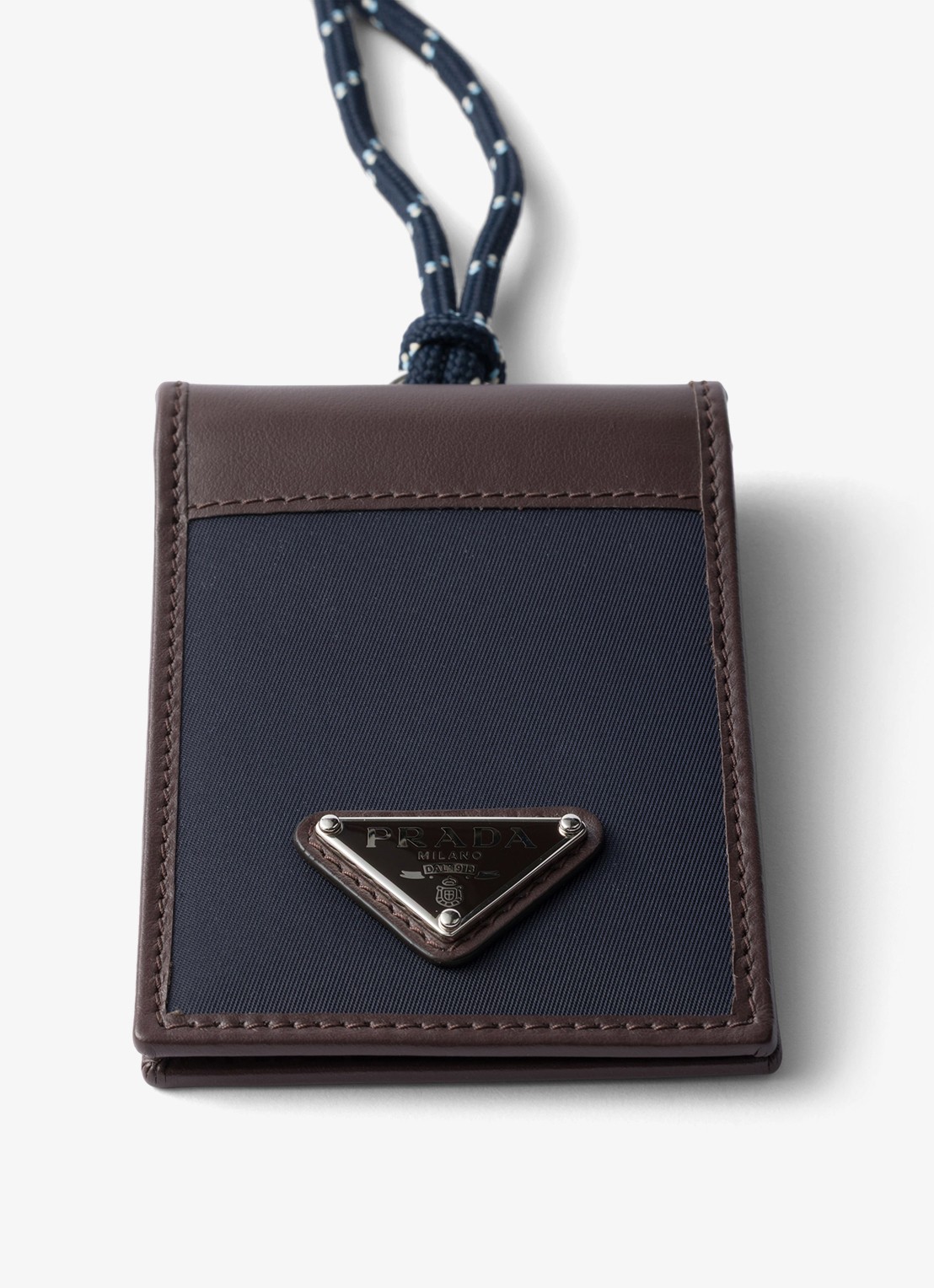 Prada Speedrock Re-Nylon pasjeshouder van leer met contrast - detail 2 donkerblauw