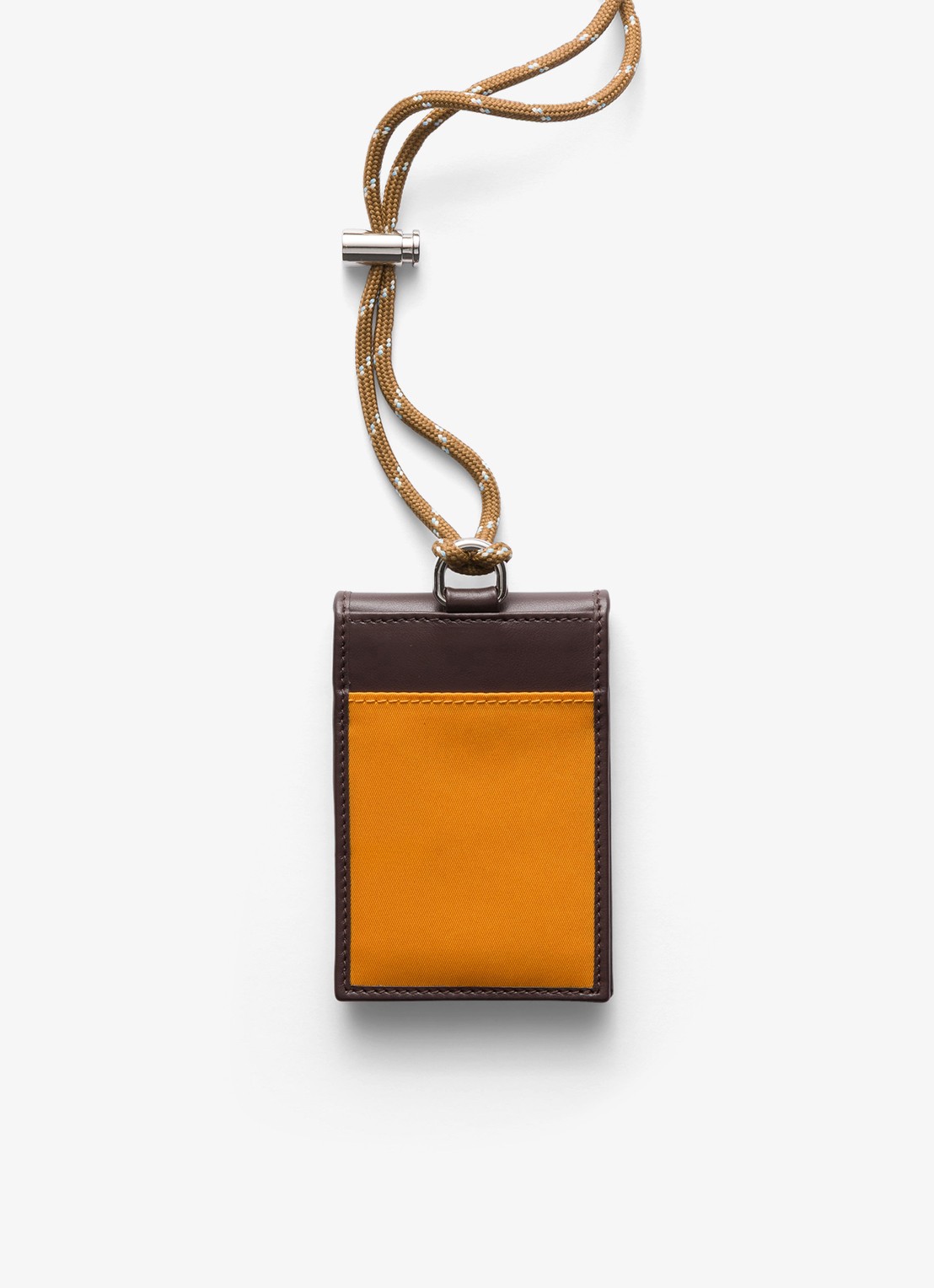 Prada Speedrock Re-Nylon pasjeshouder van leer met contrast - achterkant orange