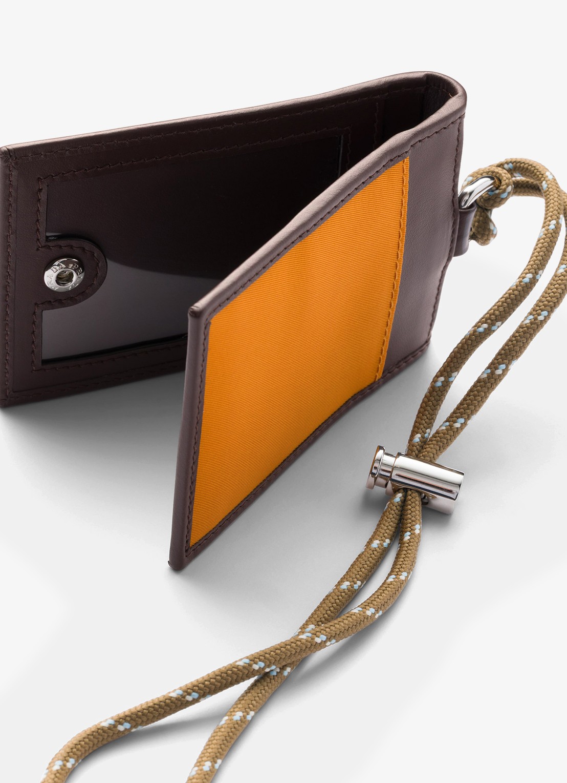 Prada Speedrock Re-Nylon pasjeshouder van leer met contrast - detail 3 orange
