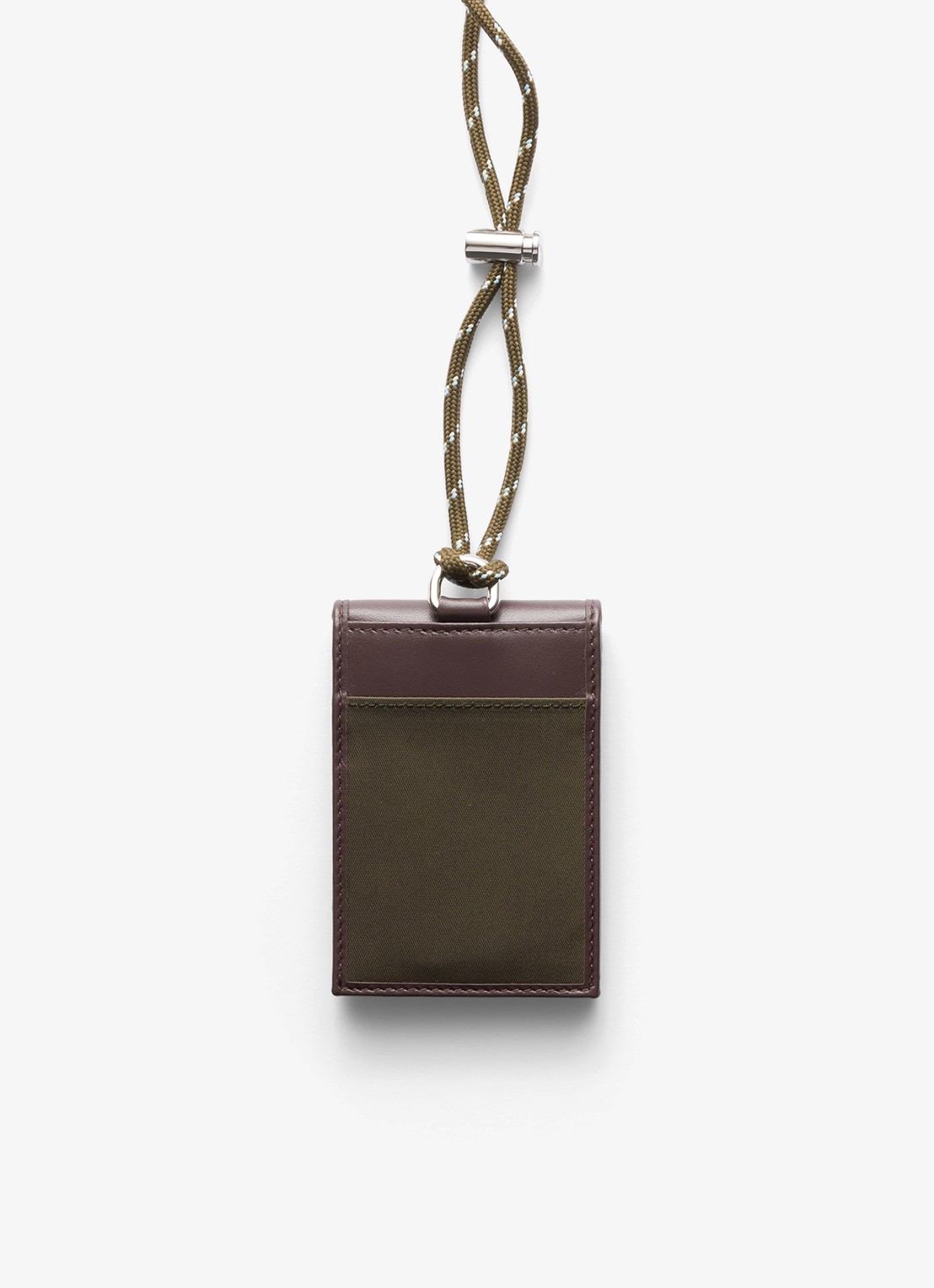 Prada Speedrock Re-Nylon pasjeshouder van leer met contrast - achterkant 4 groen