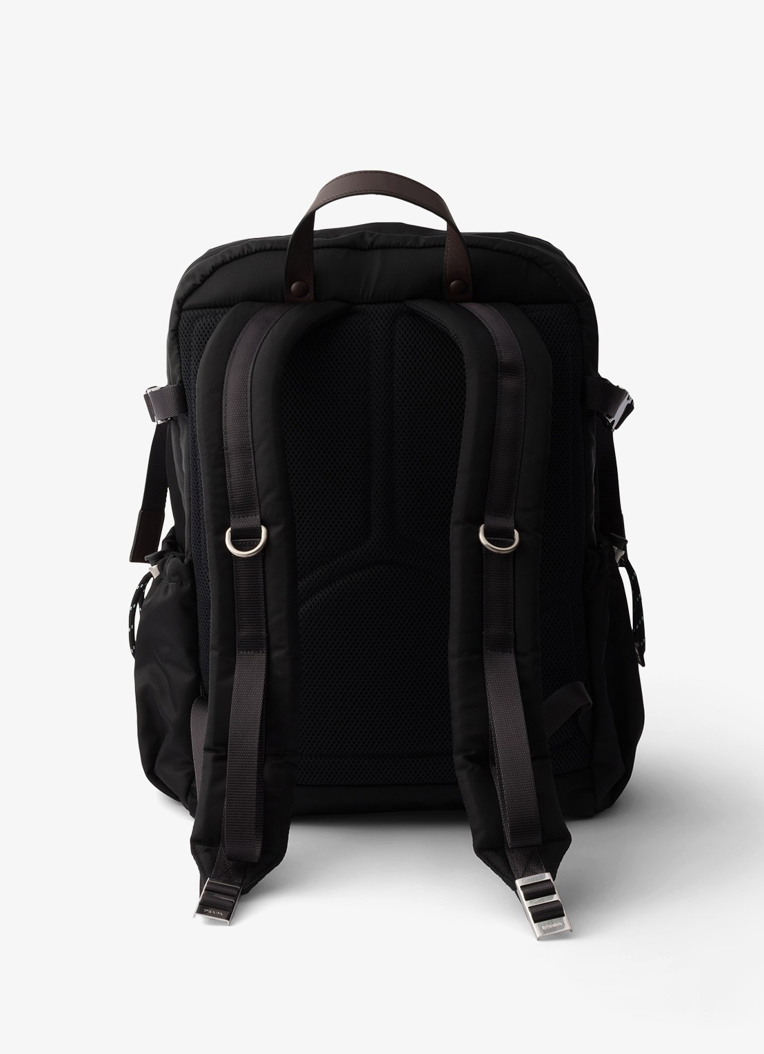 Prada Speedrock Re-Nylon rugzak met leren details - achterkant 6 zwart
