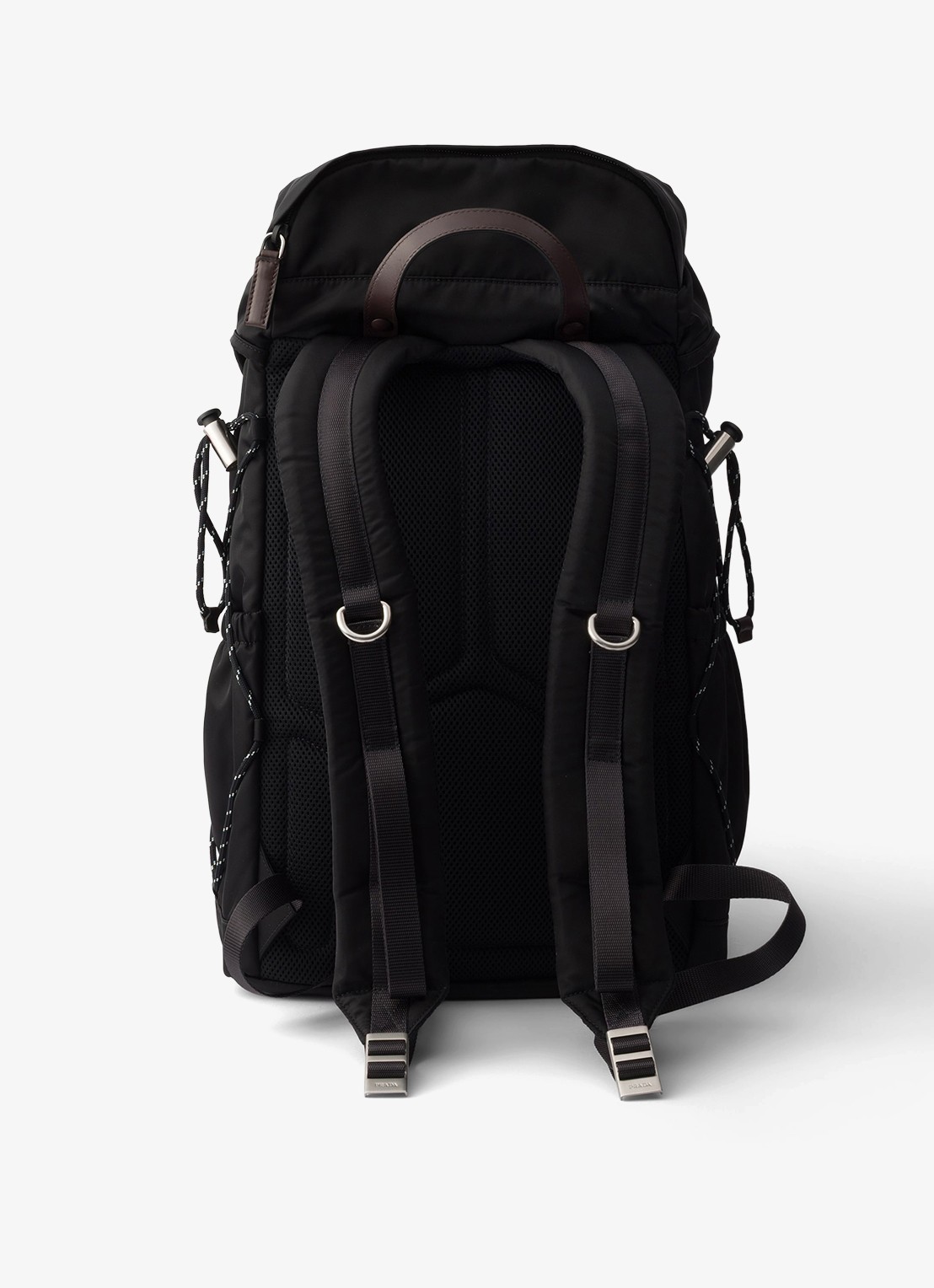 Prada Speedrock Re-Nylon rugzak met leren details - achterkant 6 zwart