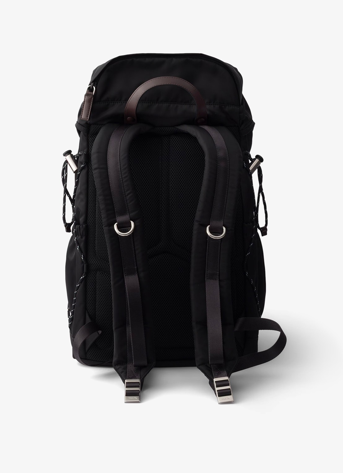 Prada Speedrock Re-Nylon rugzak met leren details - achterkant 5 zwart