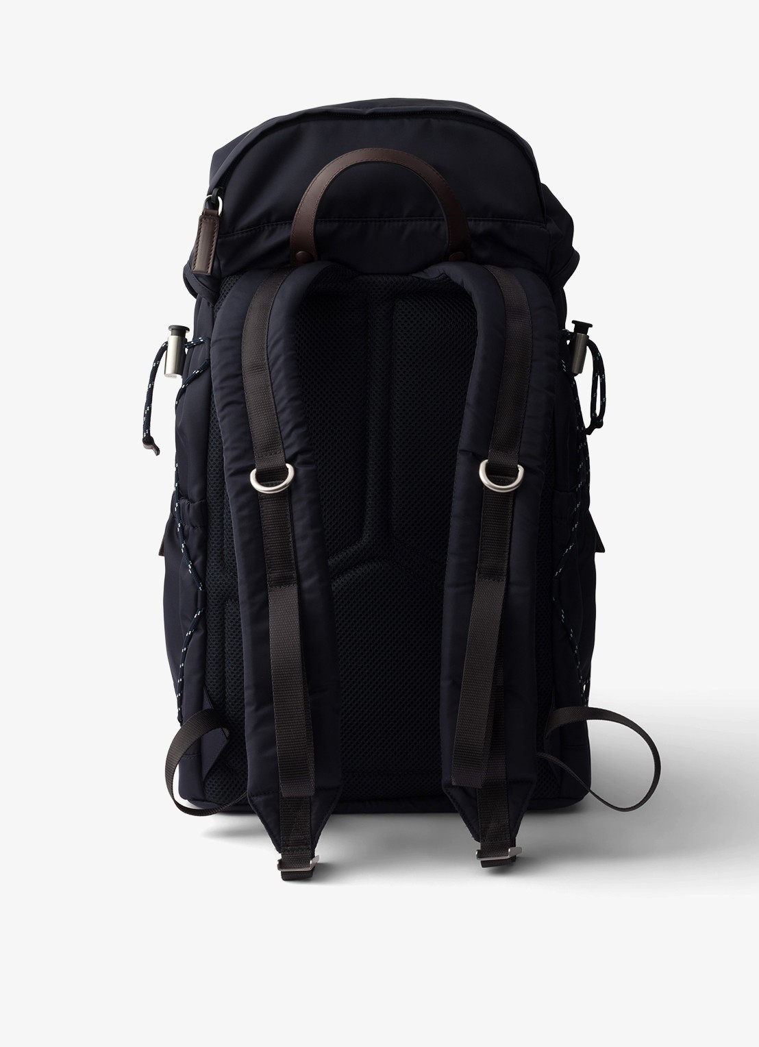 Prada Speedrock Re-Nylon rugzak met leren details - achterkant donkerblauw