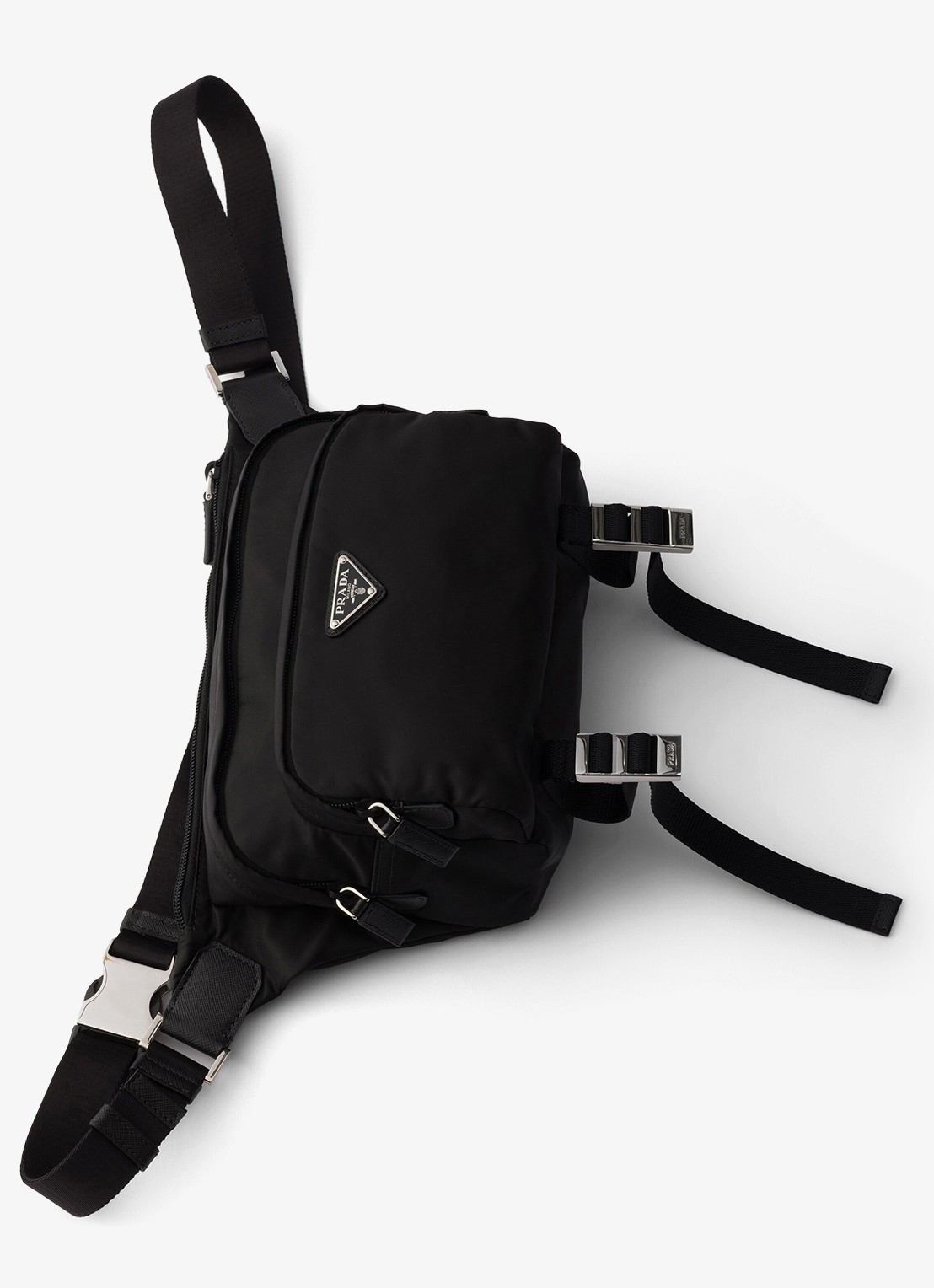 Prada Speedrock Re-Nylon schoudertas met leren details - detail 3 zwart