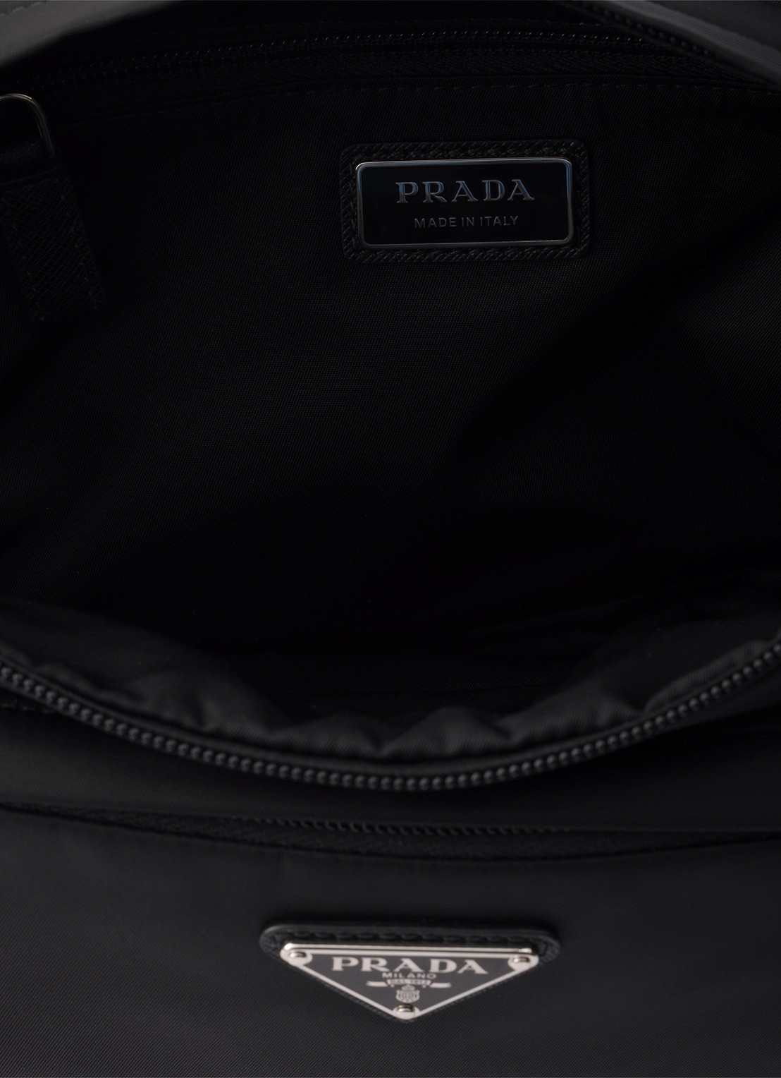 Prada Speedrock Re-Nylon schoudertas met leren details - detail 7 zwart