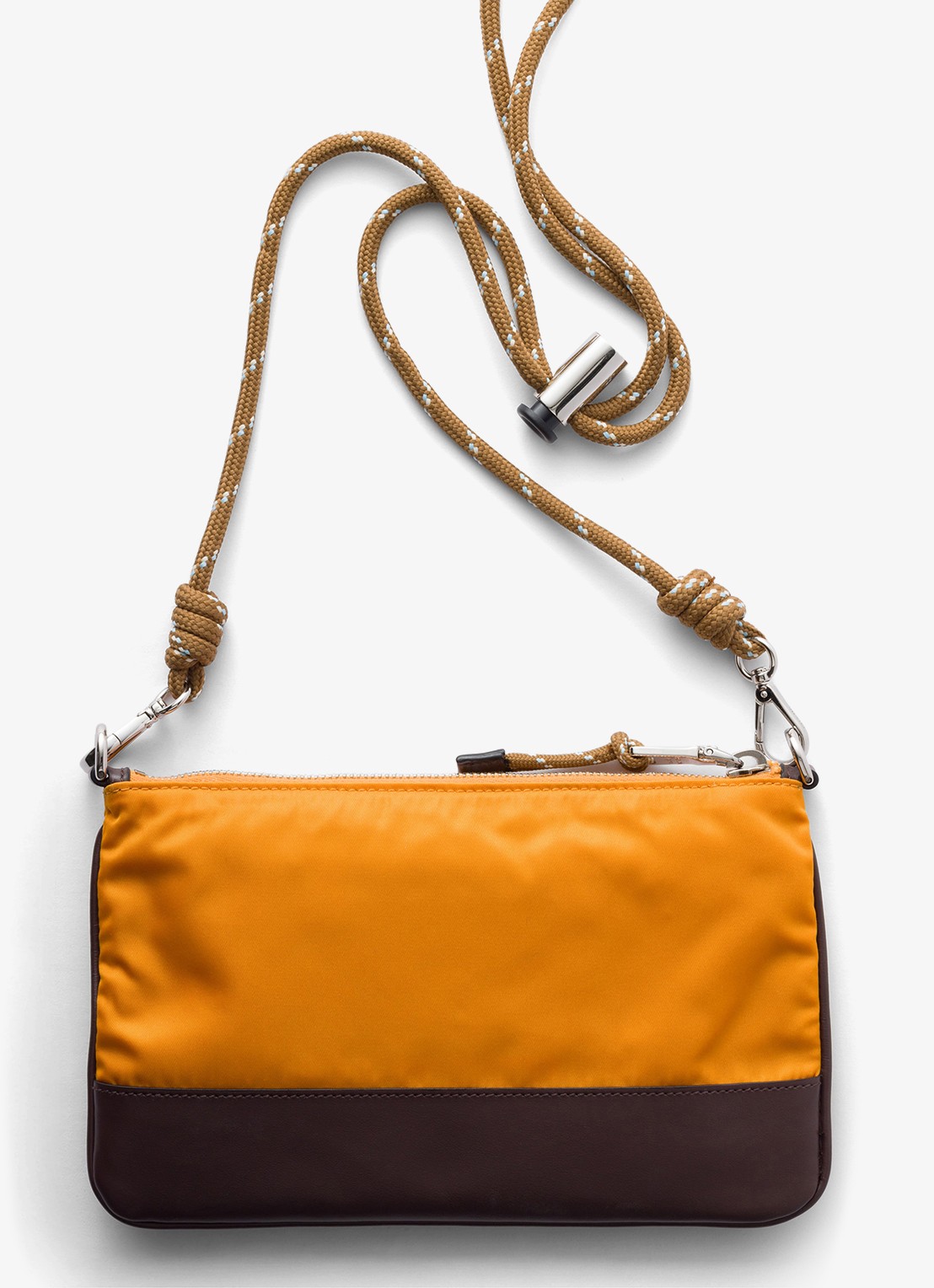 Prada Speedrock Re-Nylon telefoonhoesje met leren details en afneembare schouderriem - achterkant 2 orange