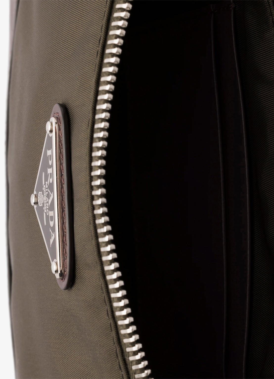 Prada Speedrock Re-Nylon telefoonhoesje met leren details en afneembare schouderriem - detail 3 groen