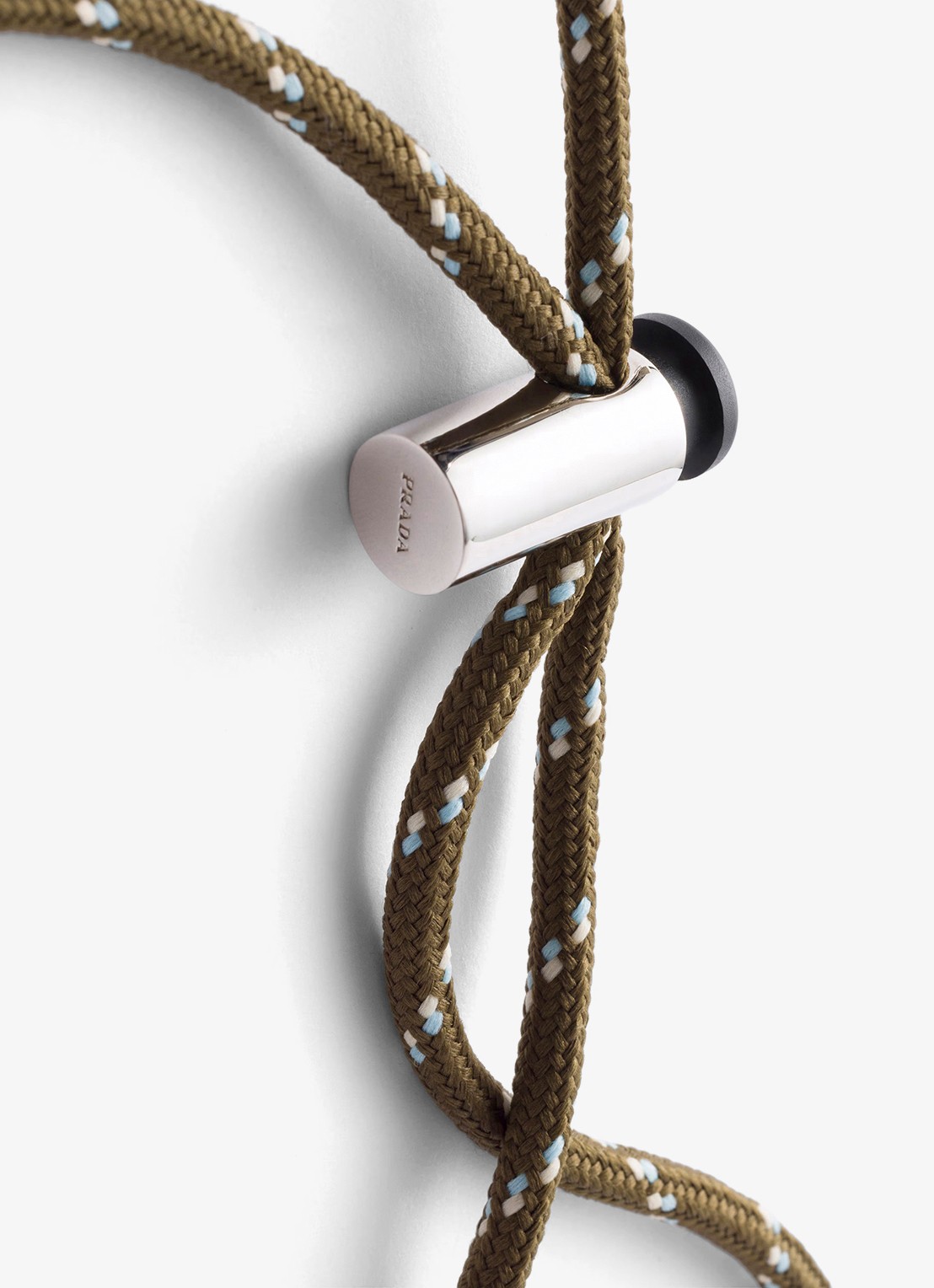 Prada Speedrock Re-Nylon telefoonhoesje met leren details en afneembare schouderriem - detail 4 groen