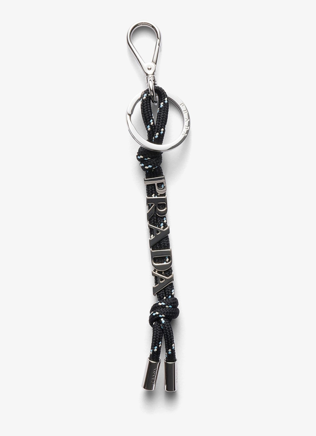 Prada Speedrock sleutelhanger met logo - voorkant 3 zwart
