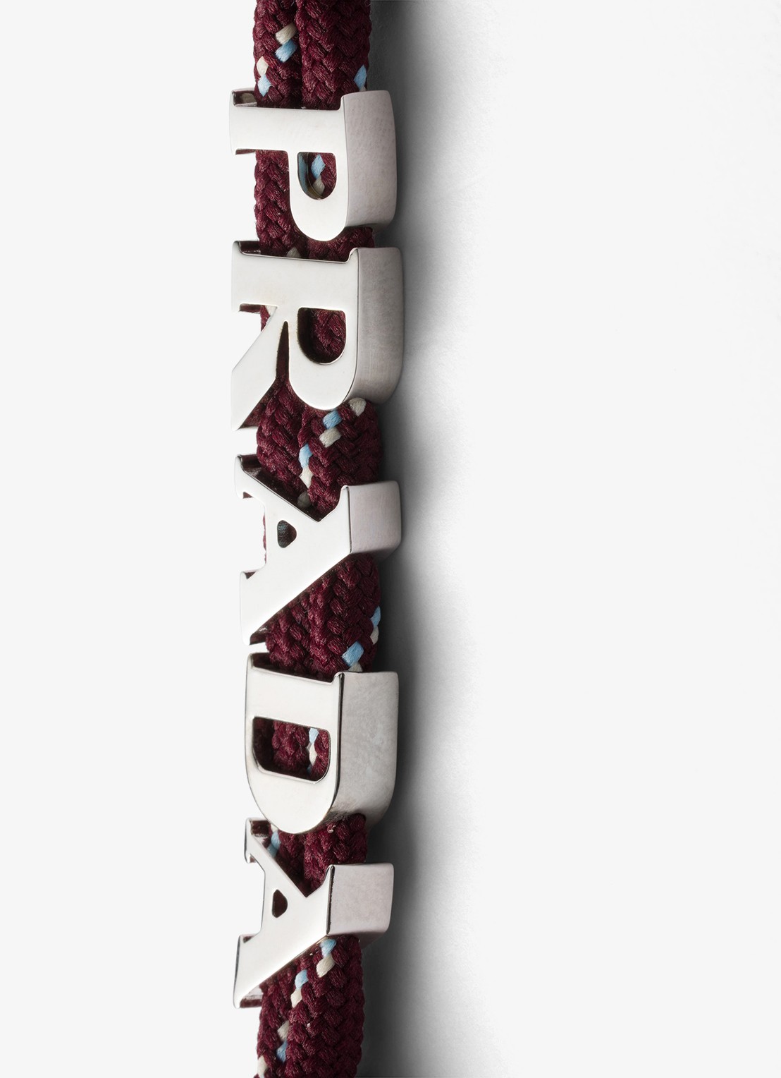 Prada Speedrock sleutelhanger met logo - detail 3 bordeauxrood